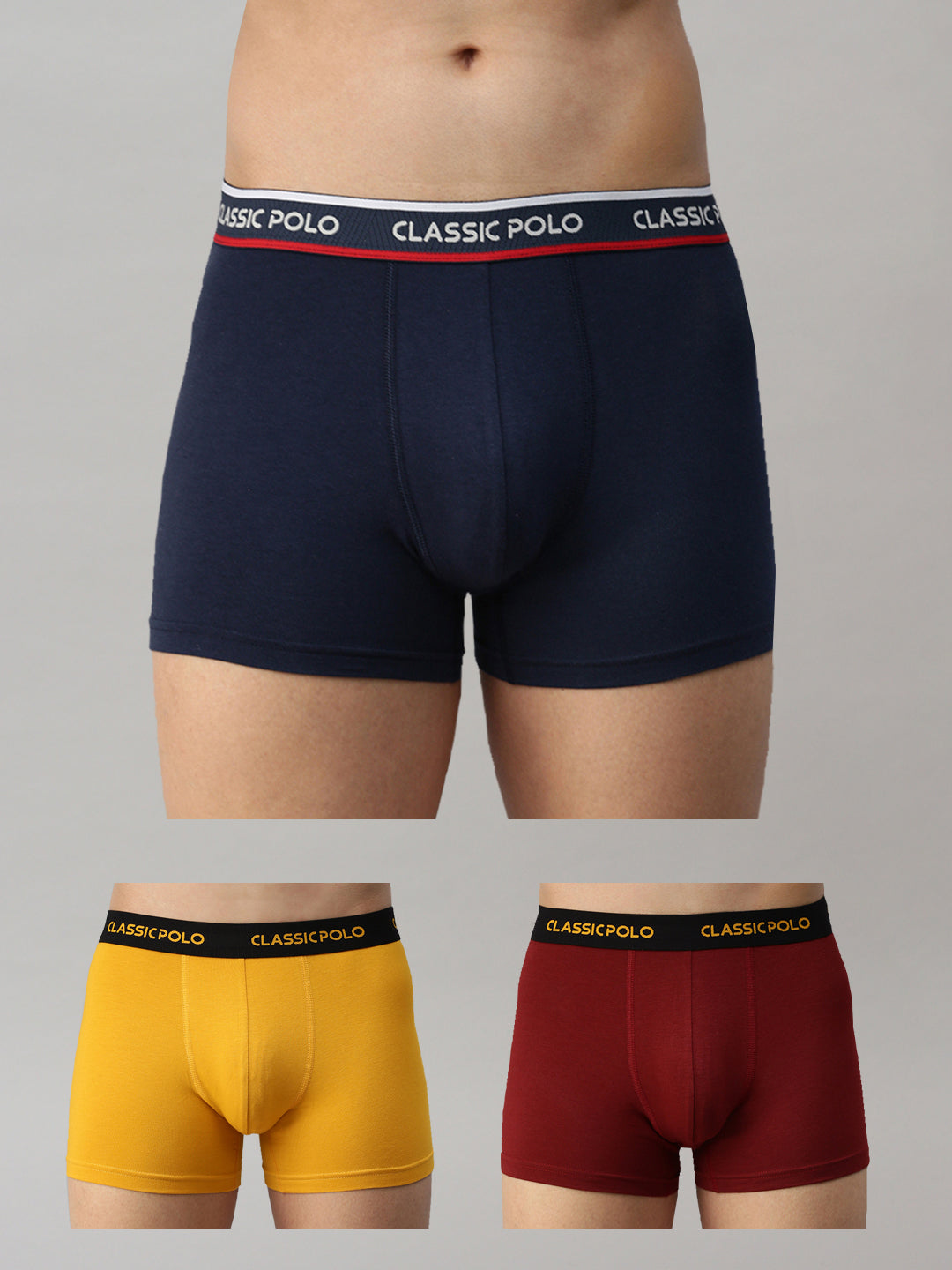 Classic Polo Men's Modal Solid Trunks | Glance - Multicolor (Pack of 3)