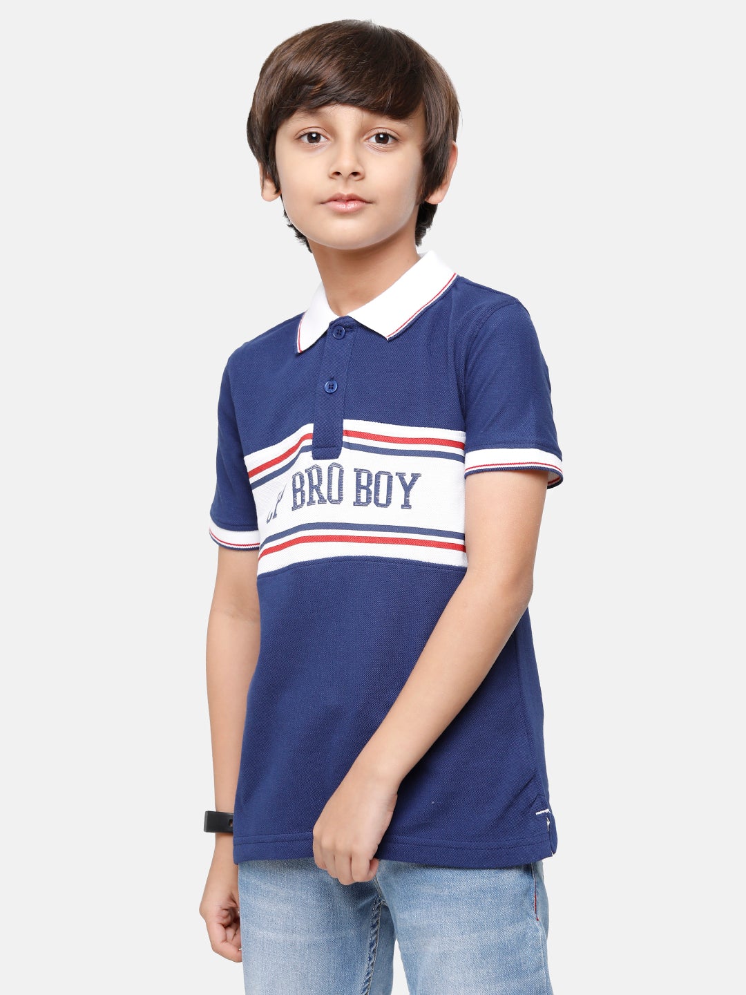 CP Boys 100% Cotton Printed Half Sleeve Slim Fit Polo Neck T-Shirt T-shirt Classic Polo 
