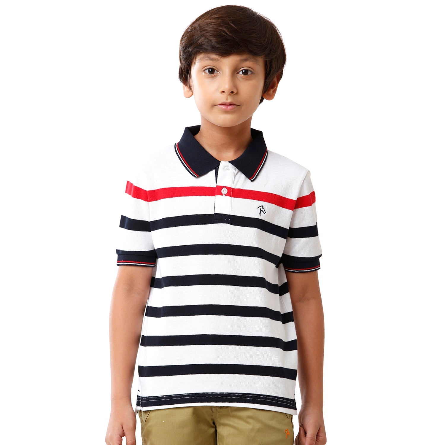 Classic Polo Bro Boys Striped Half Sleeve Slim Fit White Color T-Shirt - BBP 10 T-shirt Classic Polo 