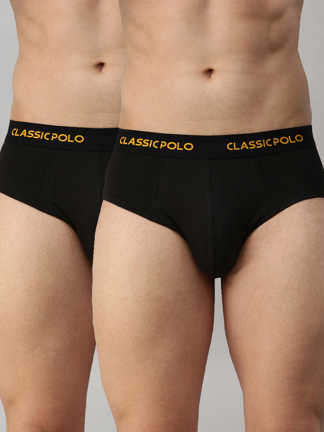 Classic Polo Men's Modal Solid Briefs | Scarce - Black (Pack of 2)