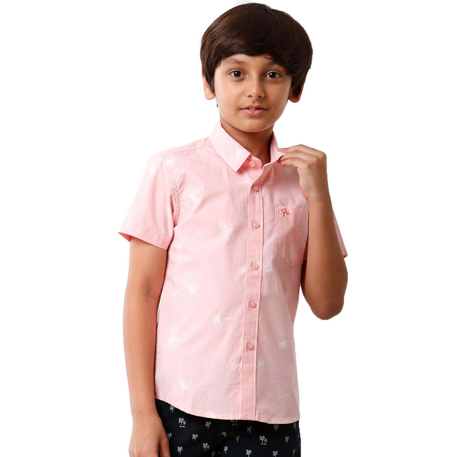 Classic Polo Bro Boys Printed Half Sleeve Slim Fit Pink Color Shirt - BBSH S2 04 B Shirts Classic Polo 