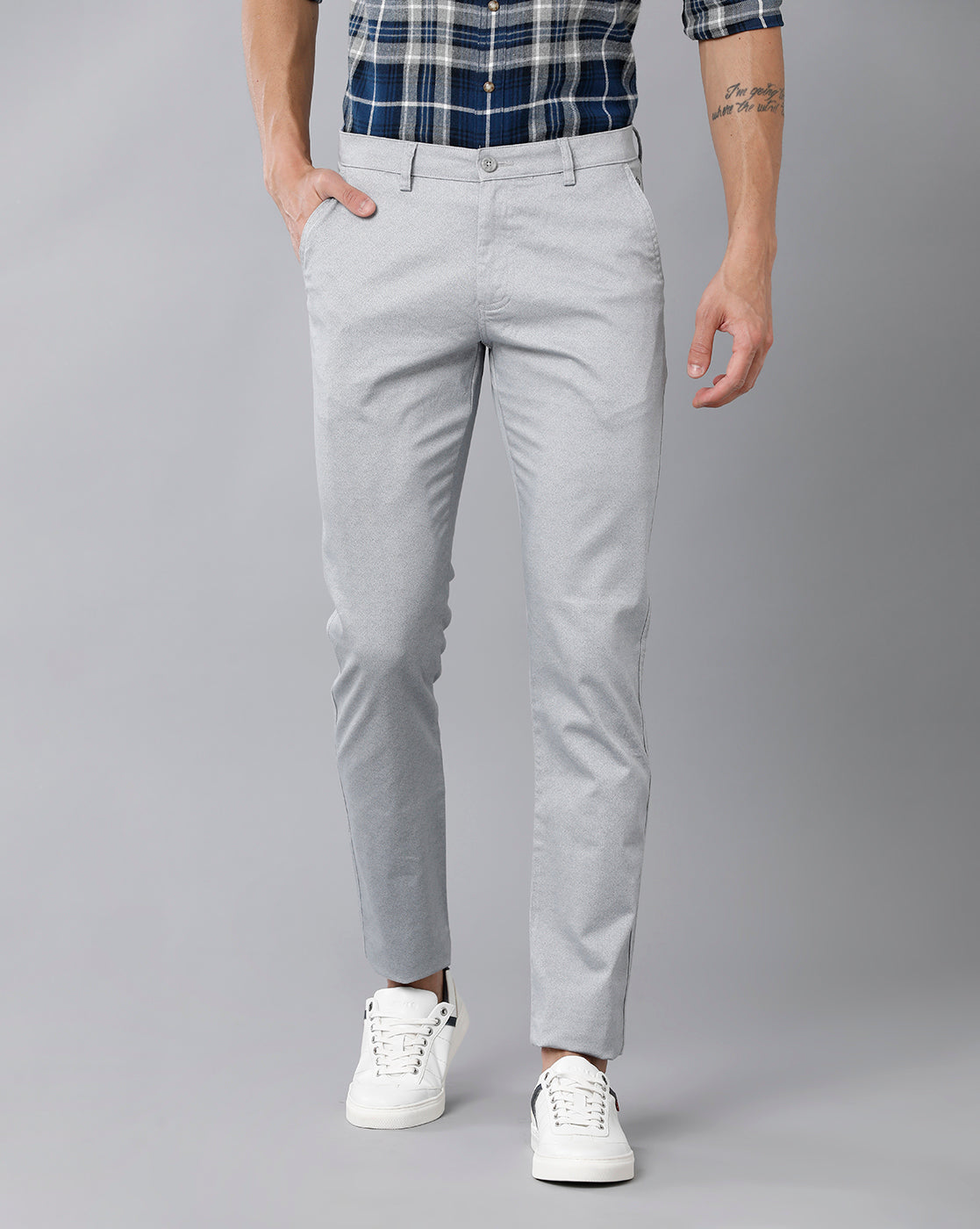 Buy Grey Trousers & Pants for Men by PARK AVENUE Online | Ajio.com