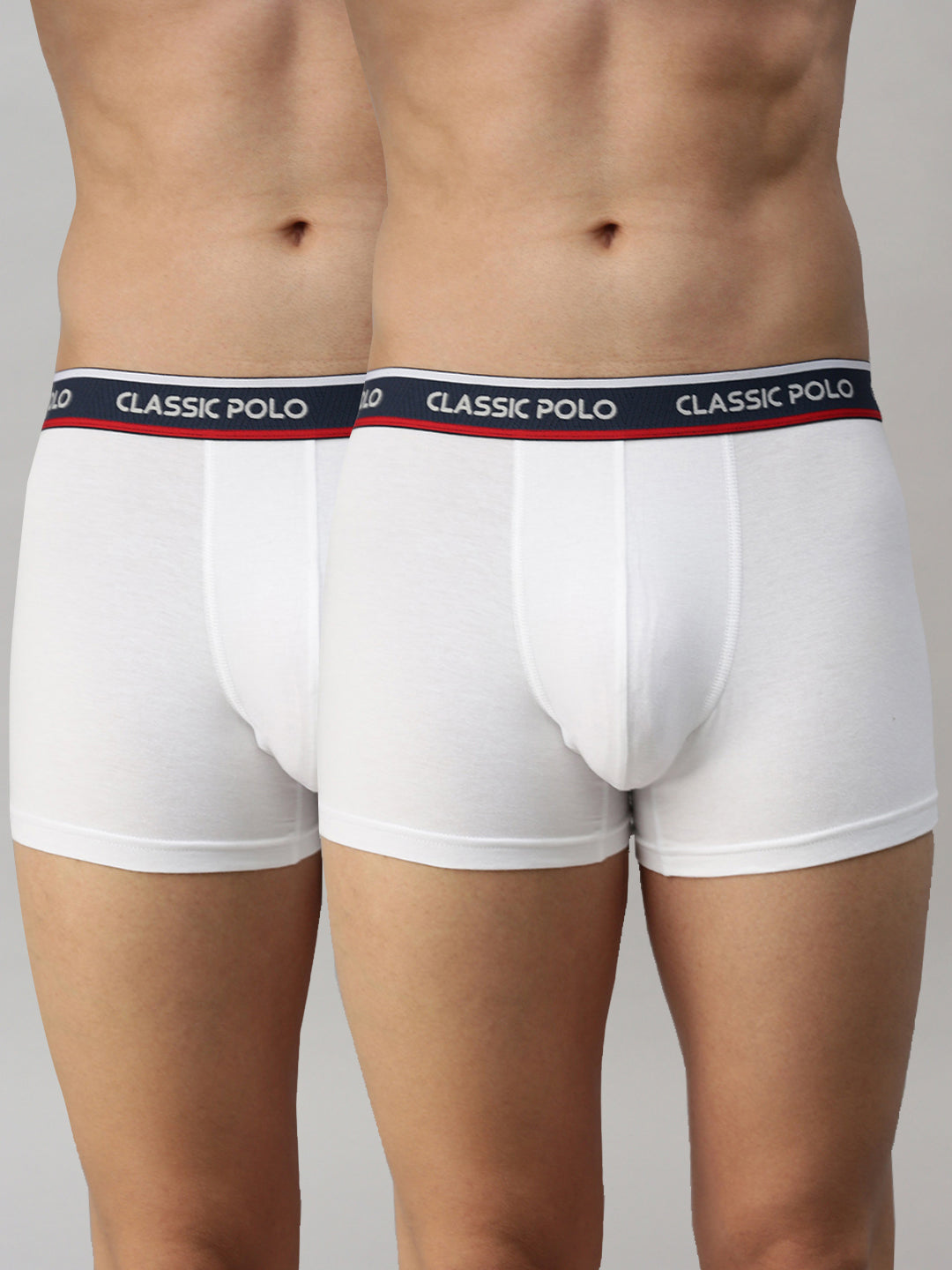 Classic Polo Men's Modal Solid Trunks | Glance - White (Pack of 2)