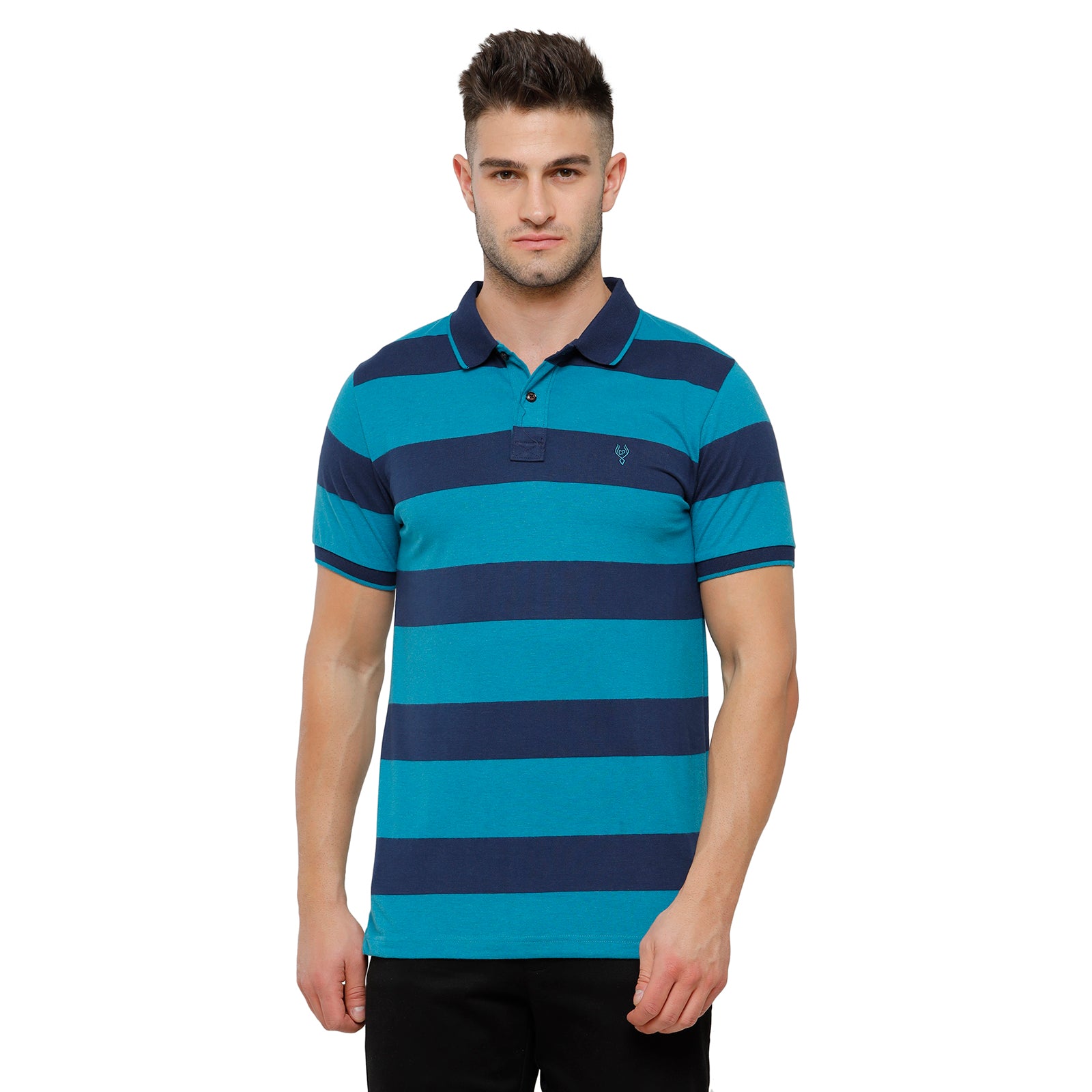 Classic Polo Mens Stripped Half Sleeve Slim Fit Polo Neck T-Shirt Cpeg 275B T-shirt Classic Polo 