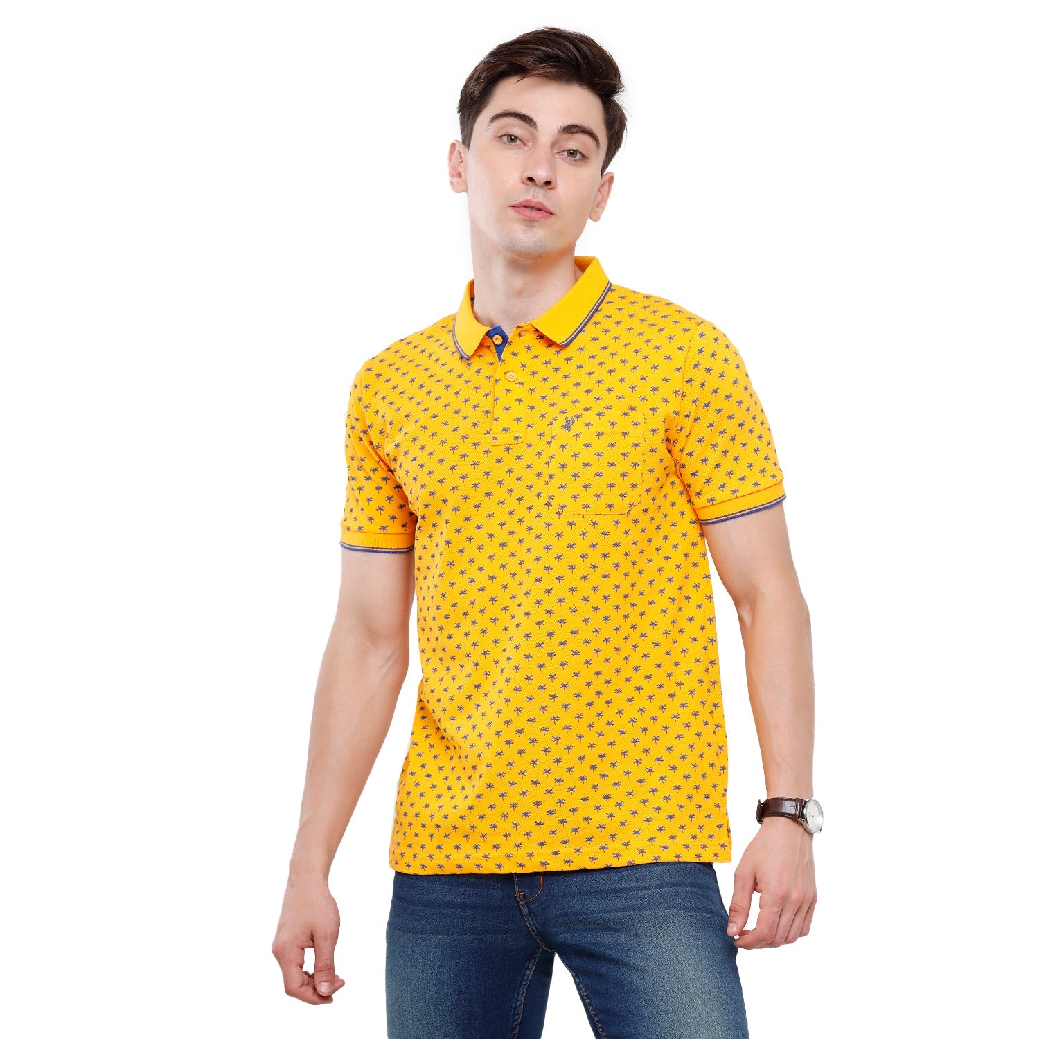 Classic Polo Mens Printed Half Sleeve Slim Fit T-Shirt (BEAU - 129 A SF P) T-shirt Classic Polo 