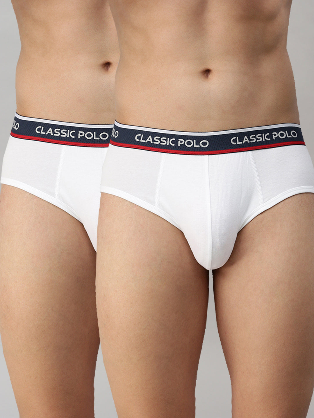Classic Polo Men's Modal Solid Briefs | Scarce - White (Pack of 2)
