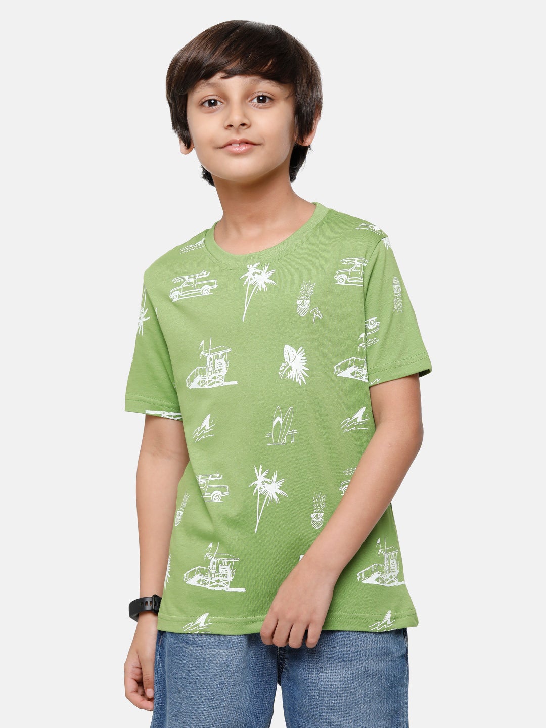CP Boys 100% Cotton Printed Half Sleeve Slim Fit Round Neck T-Shirt T-shirt Classic Polo 