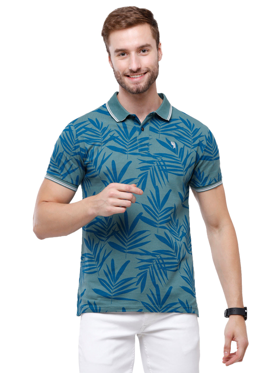 Swiss Club Mens Printed Slim Fit Half Sleeve Polo Neck T-Shirt (STAG - 209 A SF P) T-shirt Swiss Club 