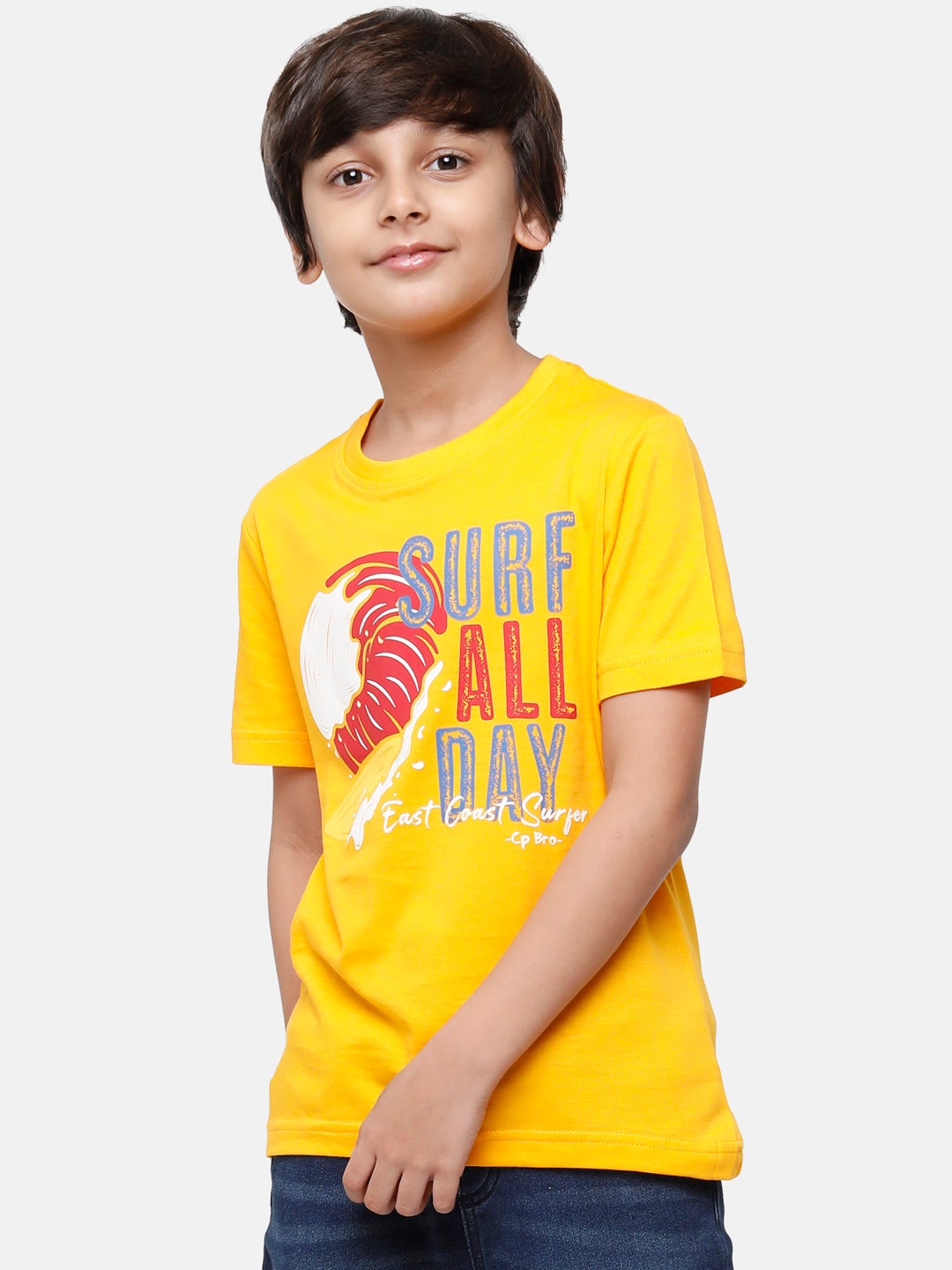 CP Boys Yellow Slim Fit Round Neck T-Shirt T-shirt Classic Polo 