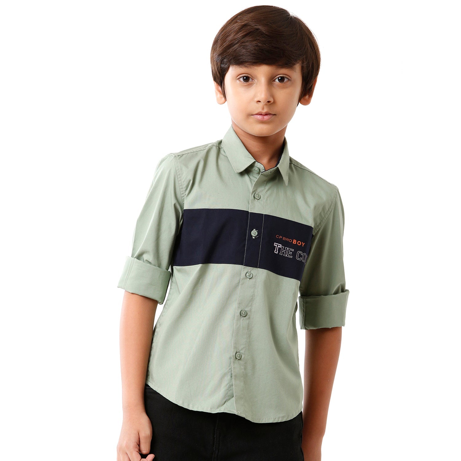 Classic Polo Bro Boys Solid Full Sleeve Slim Fit Green Color Shirt - BBSH S2 39 G Shirts Classic Polo 