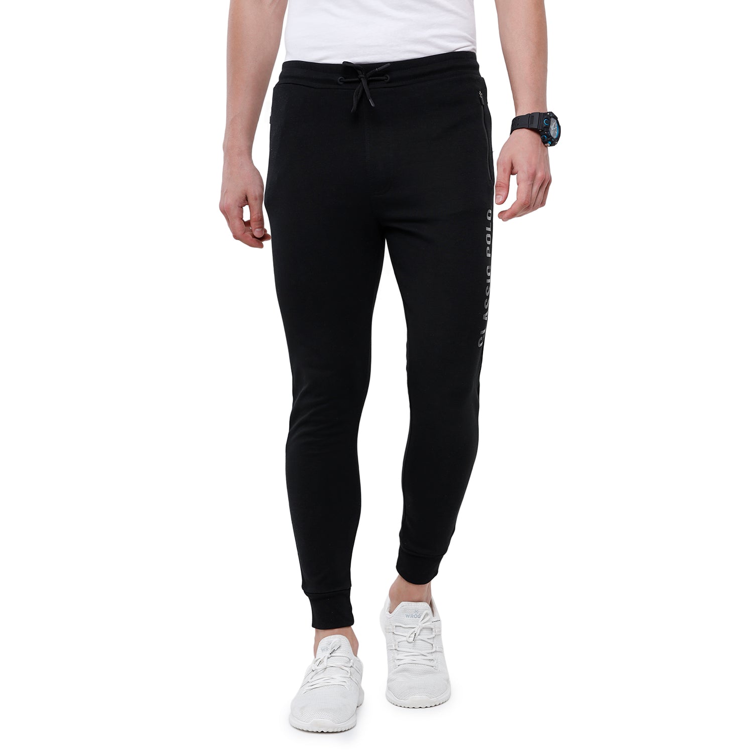 Classic Polo Men's Black Solid Melange Slim Fit Trendy Jogger Pant - Gioz-02 A Classic Polo 