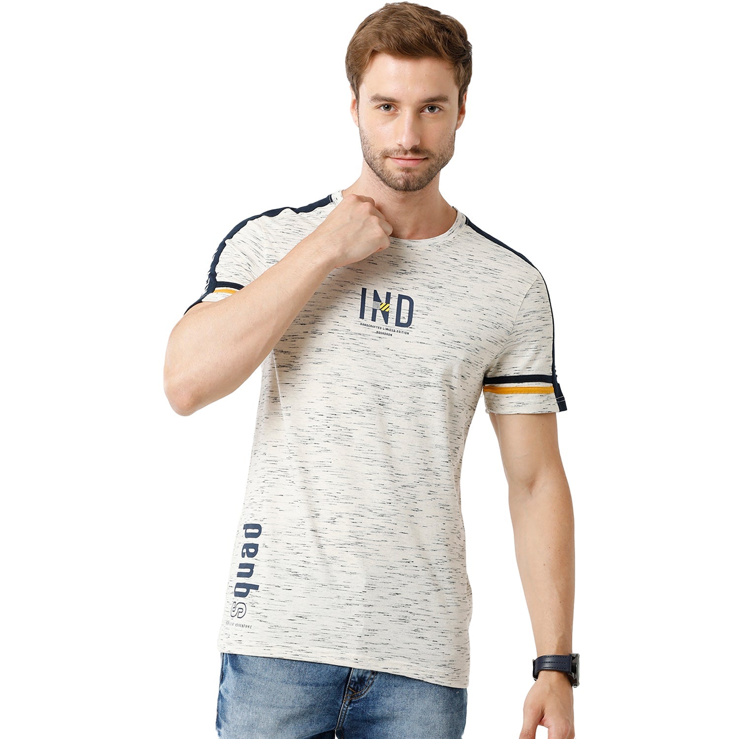 Swiss Club Men's Crew Neck Half Sleeve Light Grey Slim Fit Enriched Cotton T-shirt - CUB - 43 B SF C T-shirt Swiss Club 