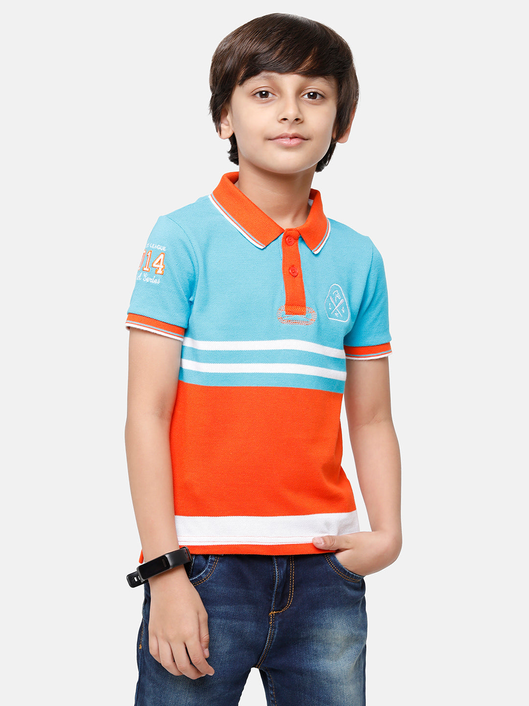 CP Boys Multi Stripes Slim Fit Polo Neck T-Shirt T-shirt Classic Polo 