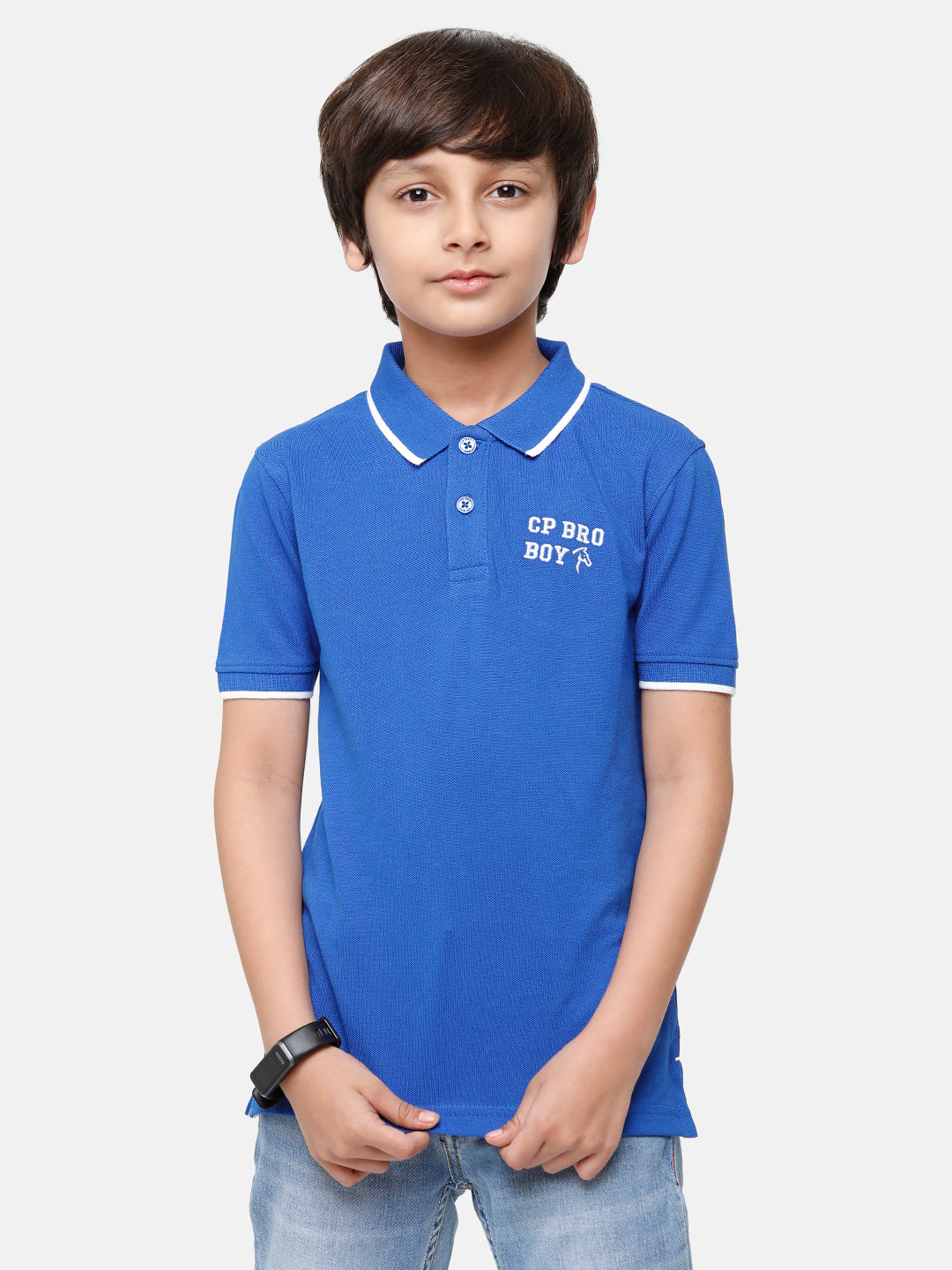 CP Boys Blue Solid Slim Fit Polo Neck T-Shirt T-shirt Classic Polo 