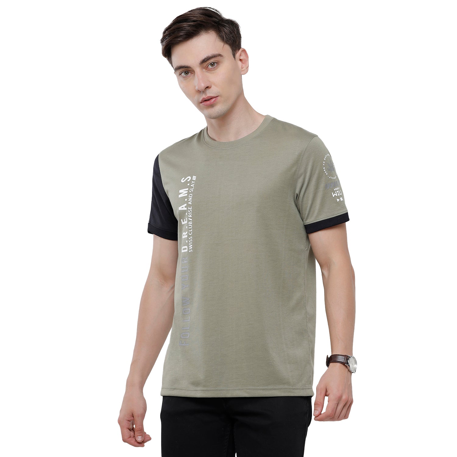 Swiss Club Mens Color Block Half Sleeve Slim Fit T-Shirt (CUB - 41 B SF C) T-shirt Swiss Club 