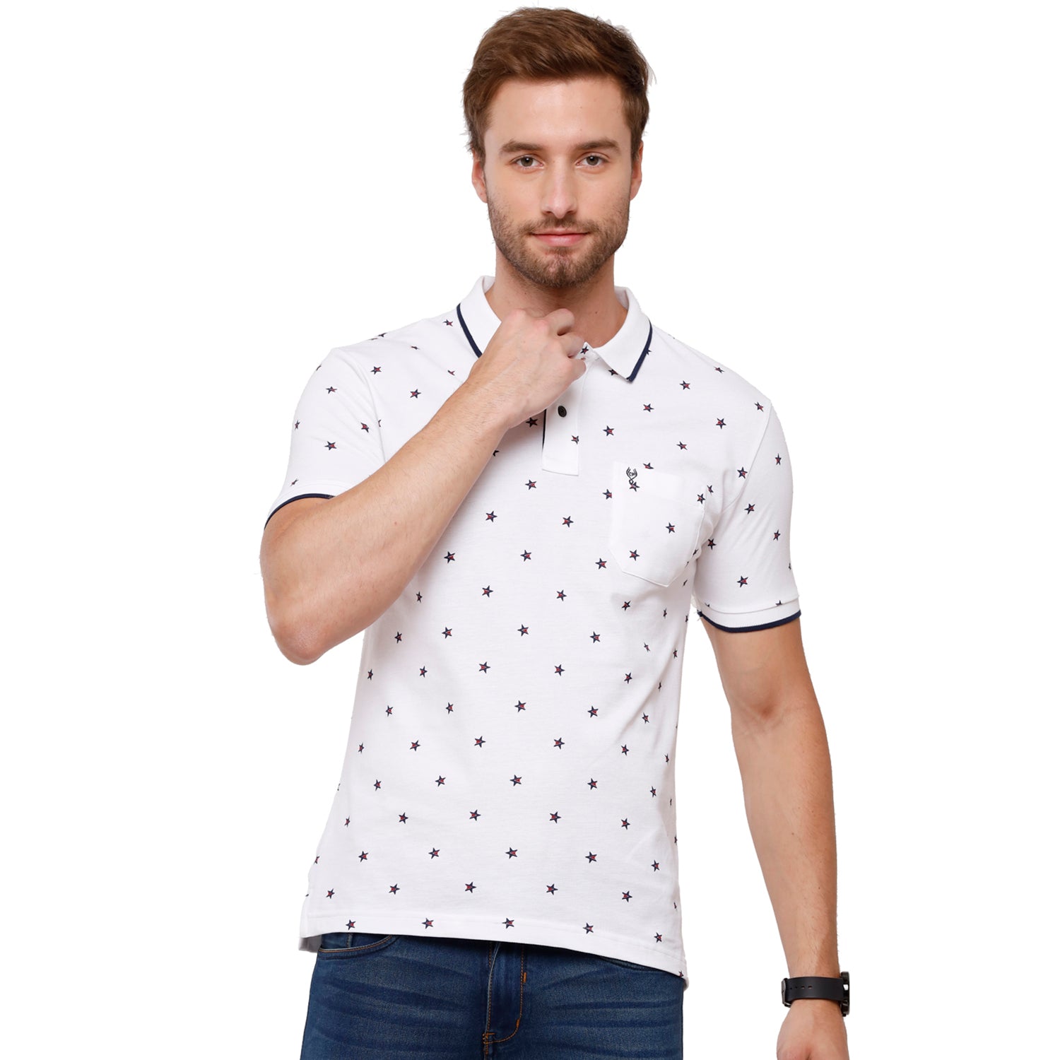 Classic Polo Mens Printed Half Sleeve Slim Fit Polo Neck T-Shirt (BEAU - 161 A SF P) T-shirt Classic Polo 