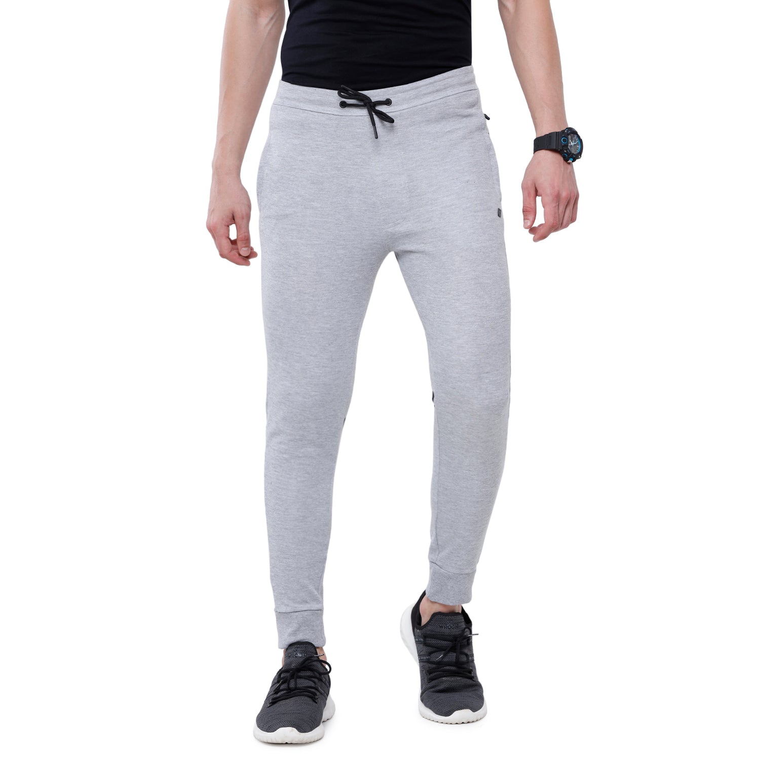 Classic Polo Men's White Solid Mélange Slim Fit Comfy Jogger Pant - Gioz-01 B Track Pants Classic Polo 