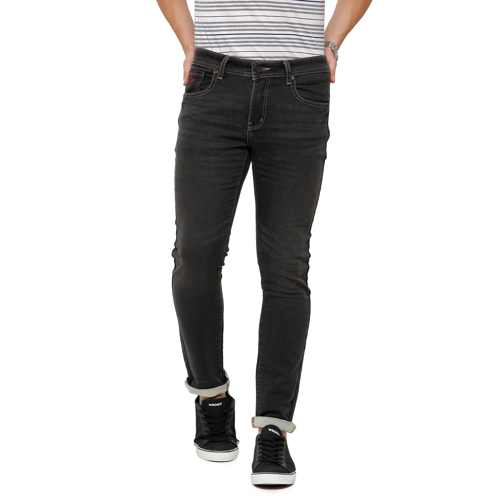 Classic Polo Mens Solid Cotton Blended Dark Grey Denim ( CPDM2-01L-DGR-SL-LY ) Jeans Classic Polo 