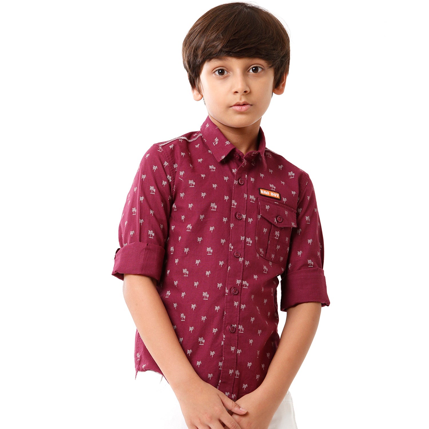 Classic Polo Bro Boys Printed Full Sleeve Slim Fit Fuchsia Color Shirt - BBSH S2 37 B Shirts Classic Polo 