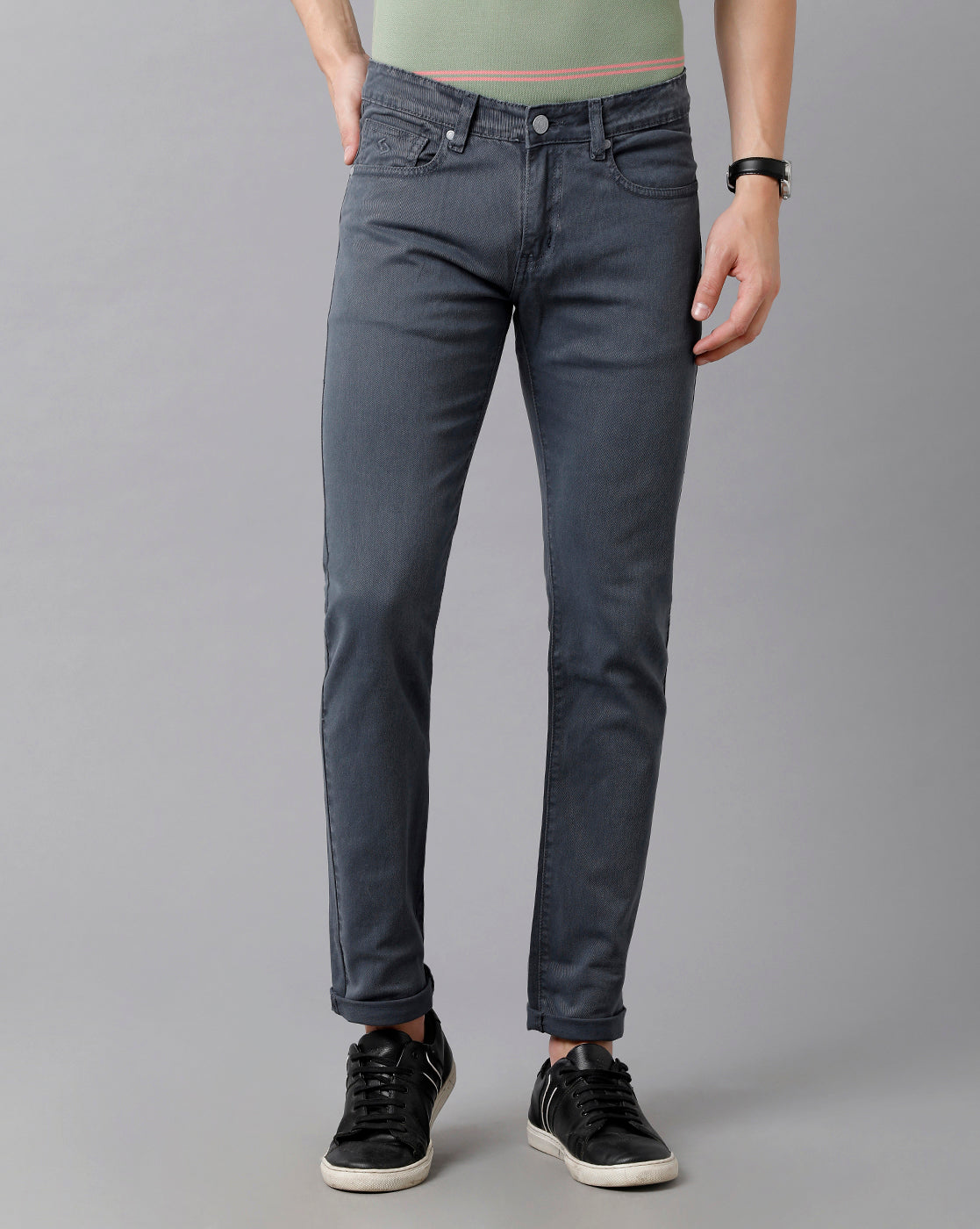 Classic Polo Men's Cotton Solid Slim Fit Blue Color Denim | Cpodn2-01 C