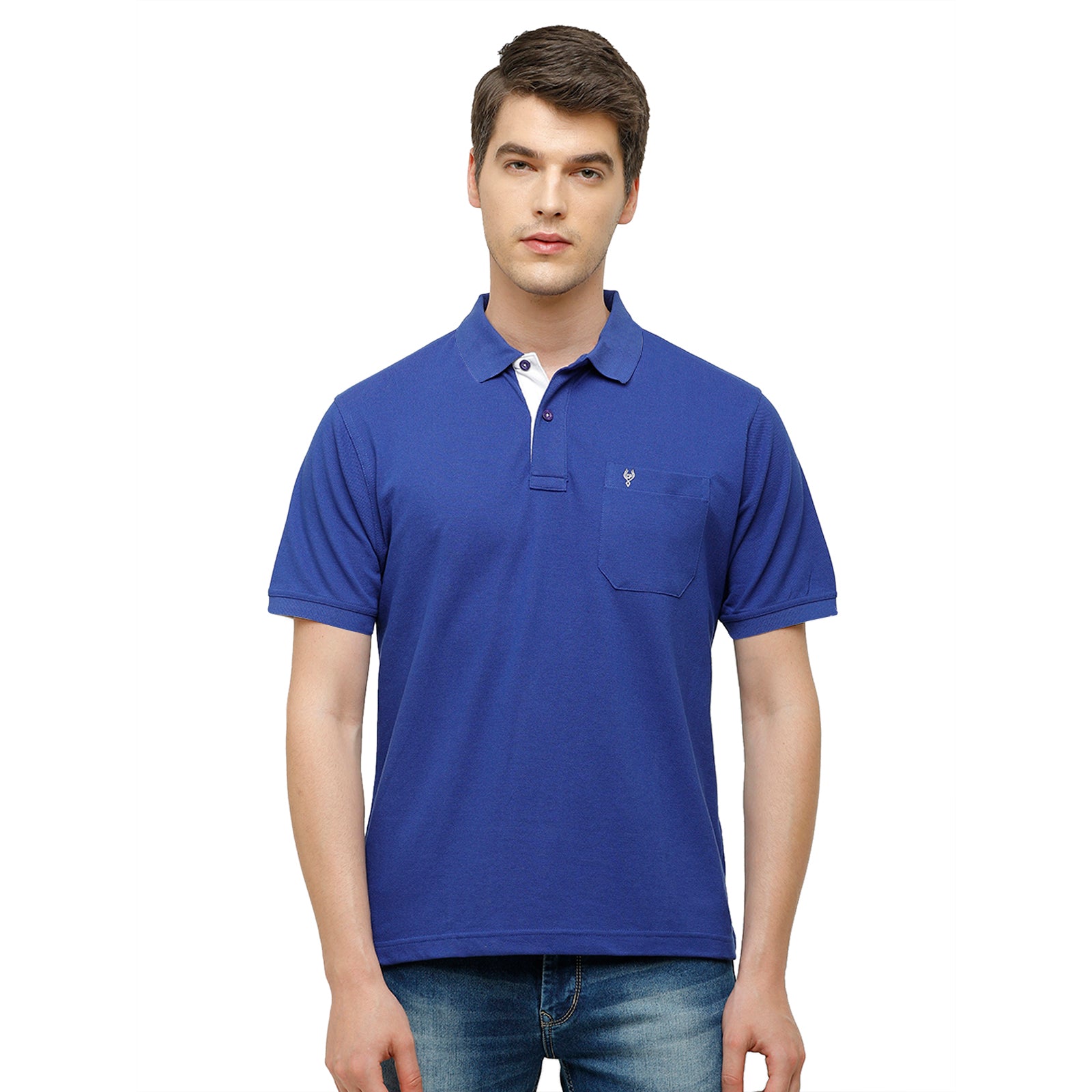 Classic Polo Navy Blue Polo Neck Authentic Fit T Shirt Men - 4SSN 204 ...