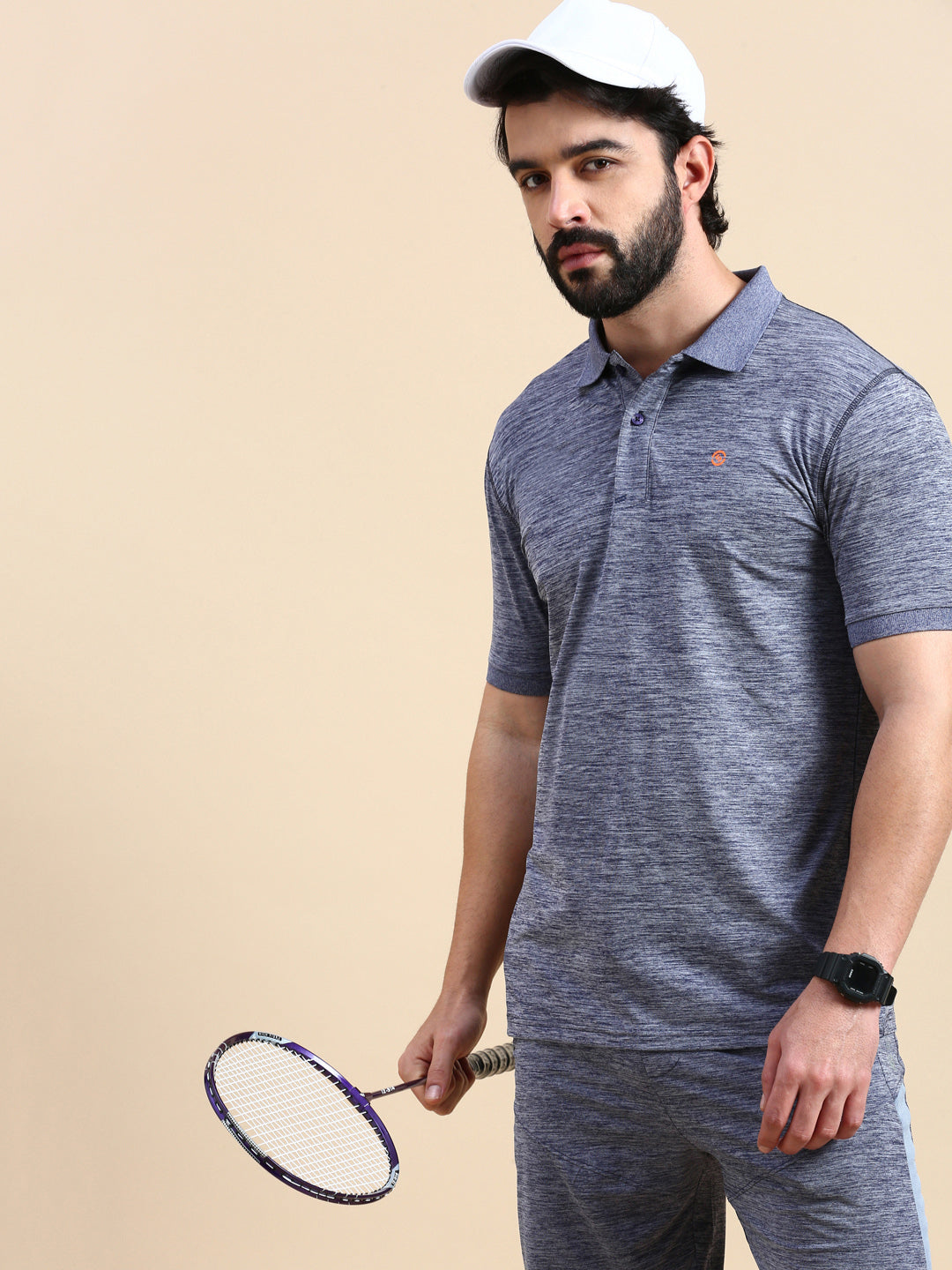 Classic Polo Men's Polo Neck Polyester Grey Slim Fit Active Wear T-Shirt | GENX-POLO-02C SF P