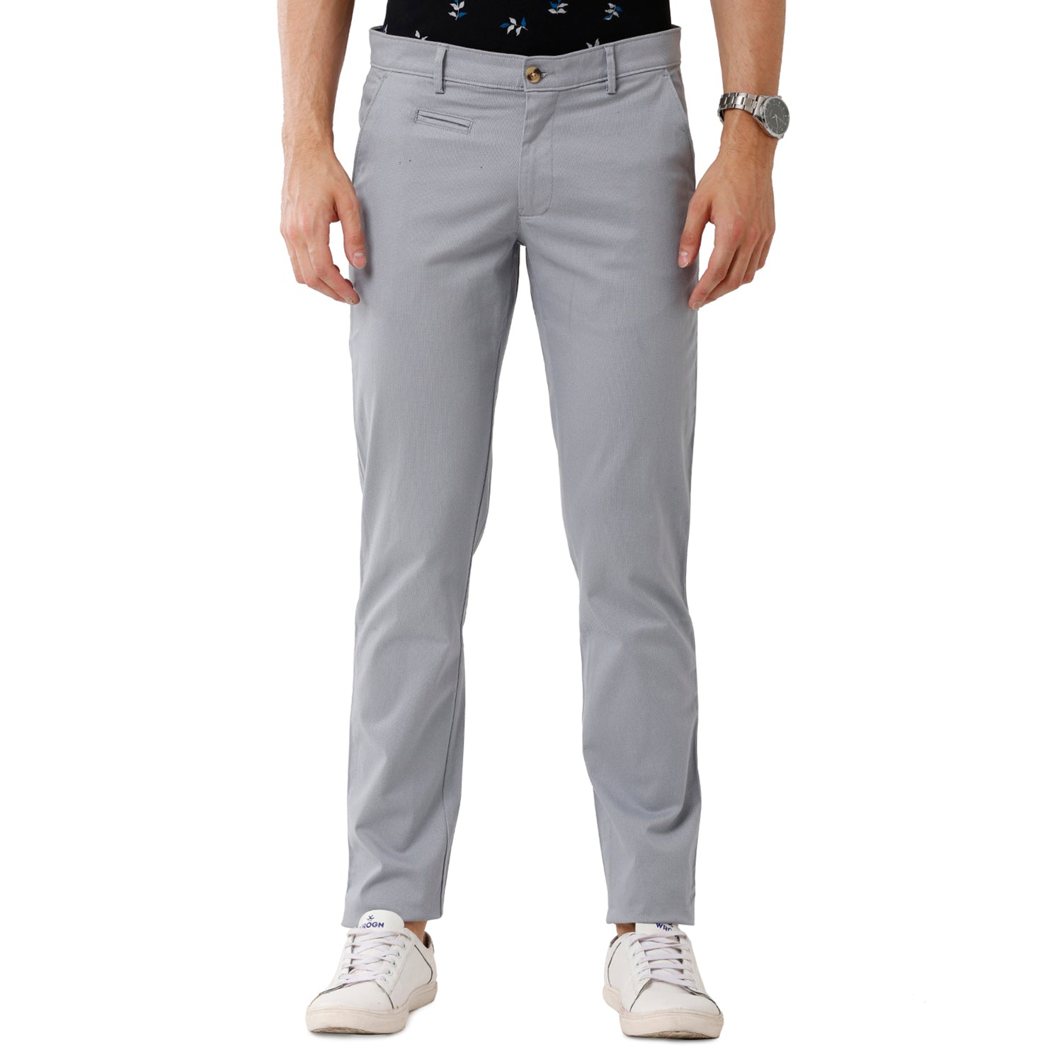 Swiss Club Mens Solid Slim Fit Blue Color Trousers -SC 37 B STB Pants Swiss Club 