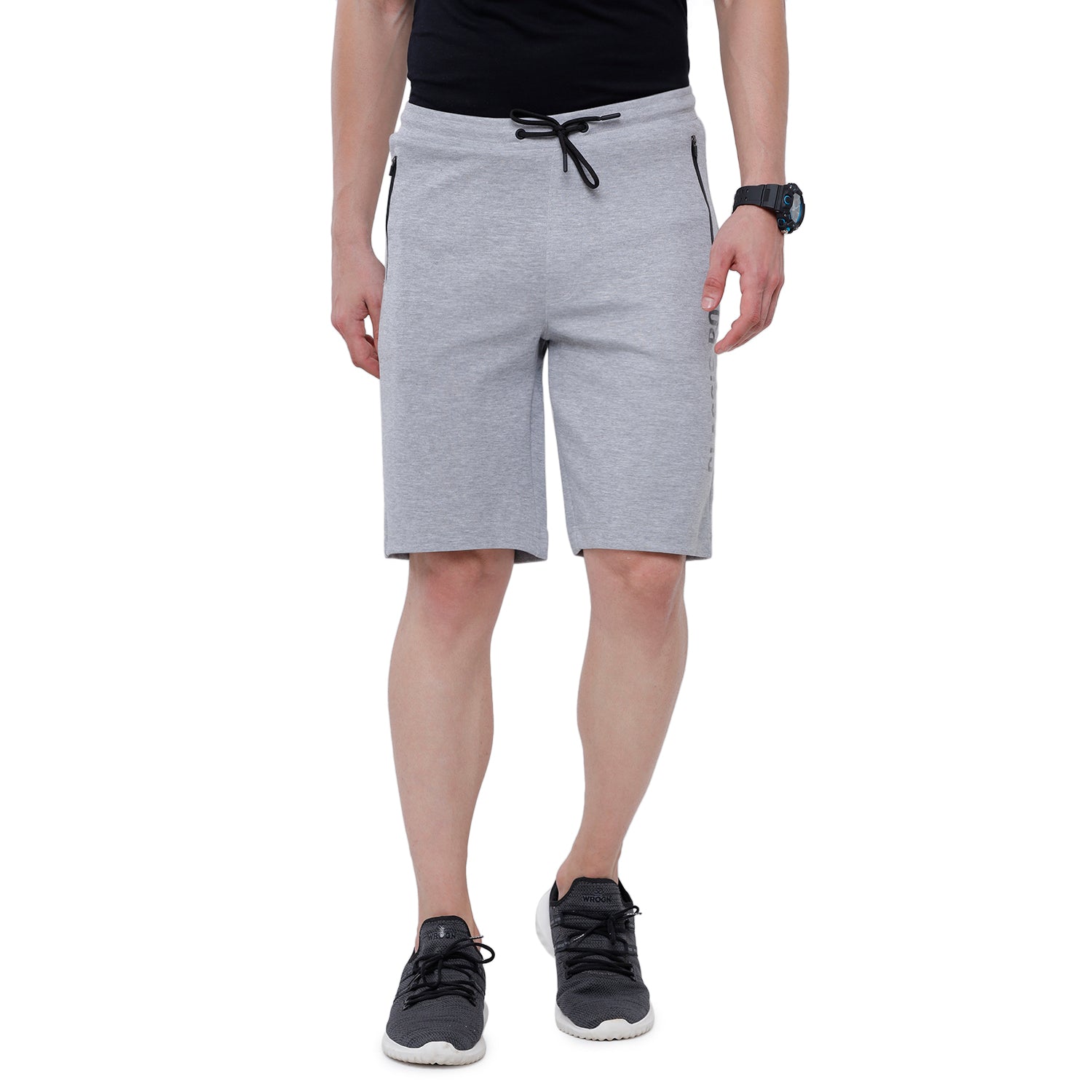 Classic Polo Men's Grey Melange Printed Slim Fit Sporty Shorts - Cielo - 02 B Shorts Classic Polo 