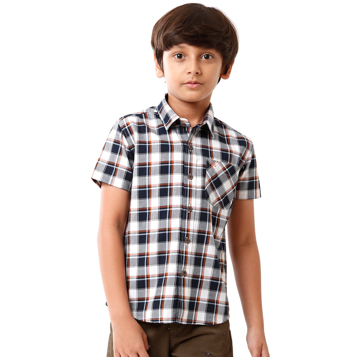 Classic Polo Bro Boys Checked Half Sleeve Slim Fit Blue Color Shirt - BBSH S2 11 A Shirts Classic Polo 