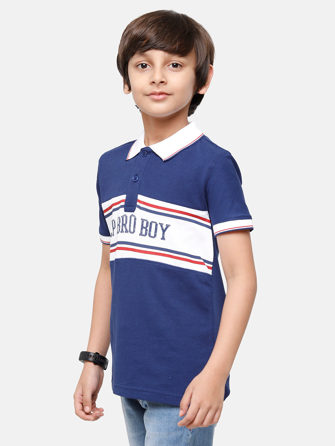CP Boys 100% Cotton Printed Half Sleeve Slim Fit Polo Neck T-Shirt T-shirt Classic Polo 