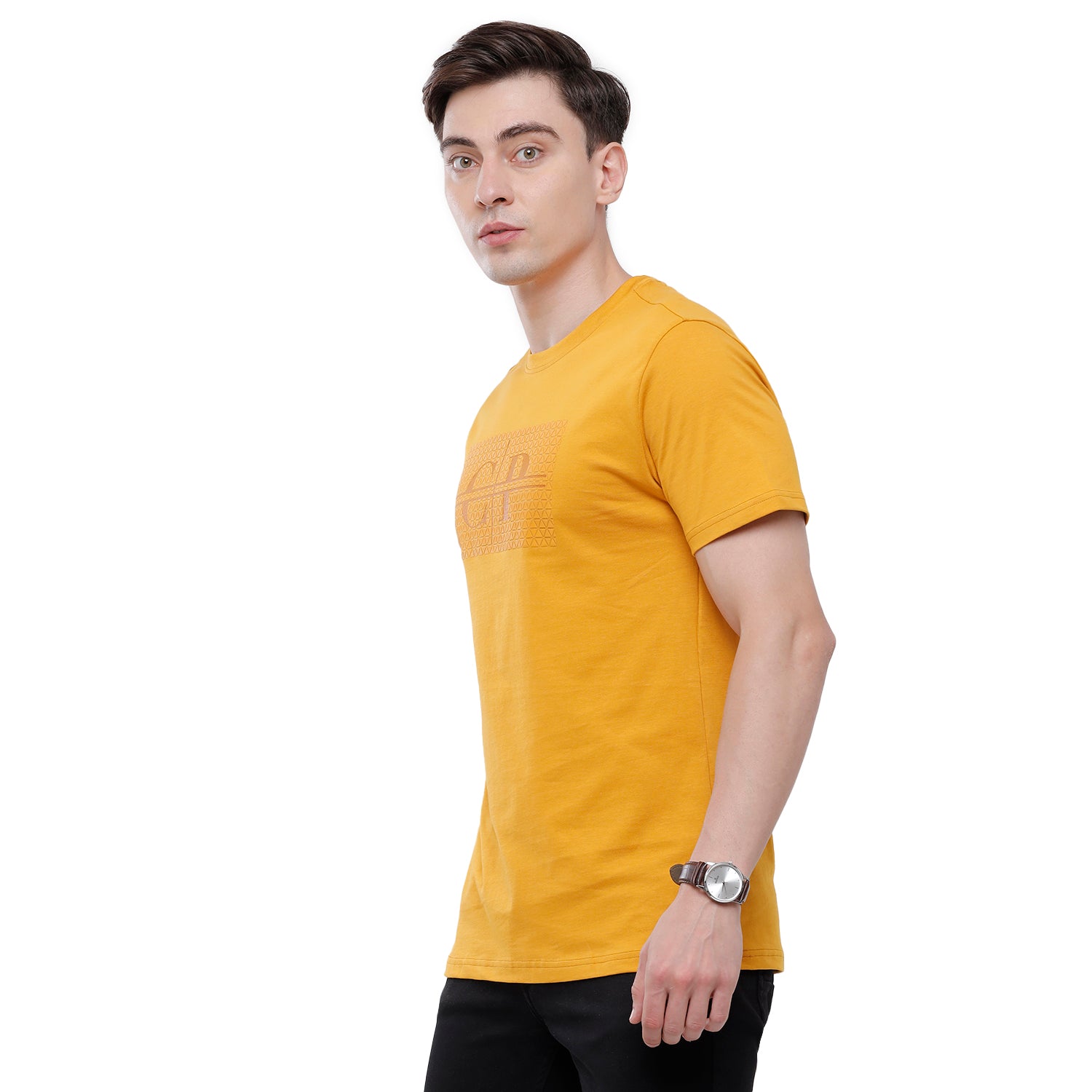 Classic Polo Mens Chest Print Half Sleeve Slim Fit T-Shirt (BALENO - 410 A SF C) T-shirt Classic Polo 