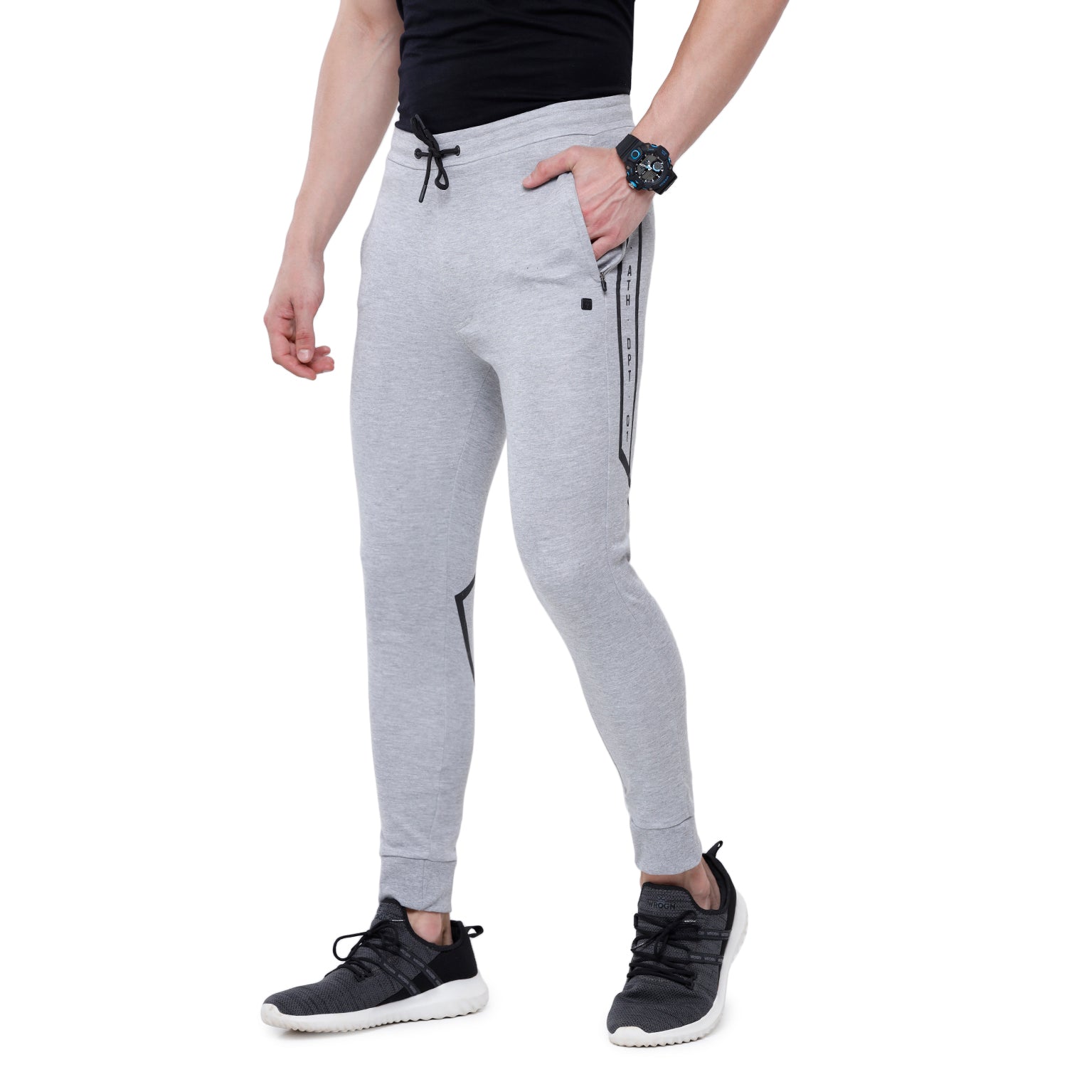 Classic Polo Men's White Solid Mélange Slim Fit Comfy Jogger Pant - Gioz-01 B Track Pants Classic Polo 