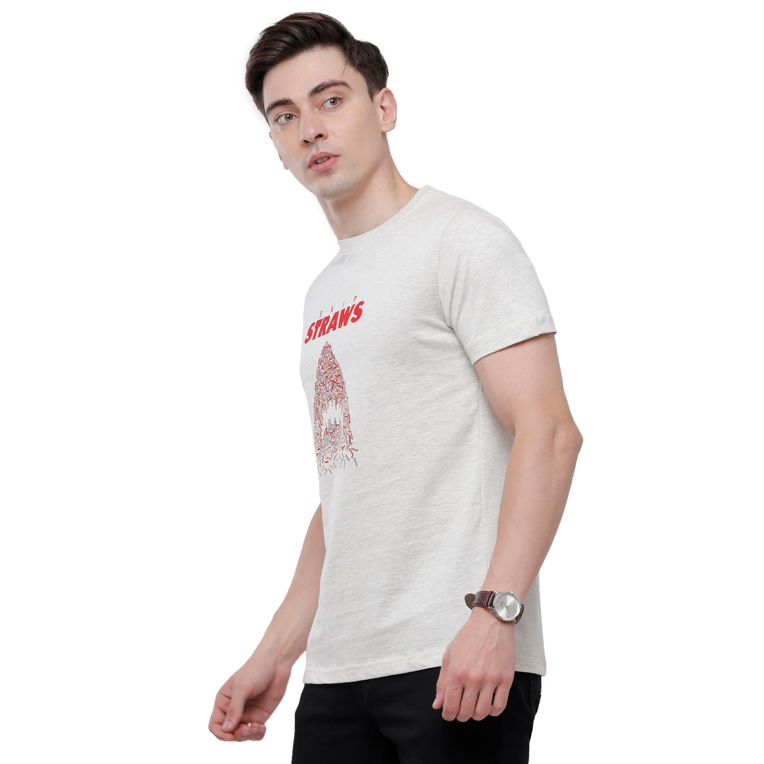 Classic Polo Mens Chest Print Half Sleeve Slim Fit T-Shirt (BALENO - 401 A SF C) T-shirt Classic Polo 