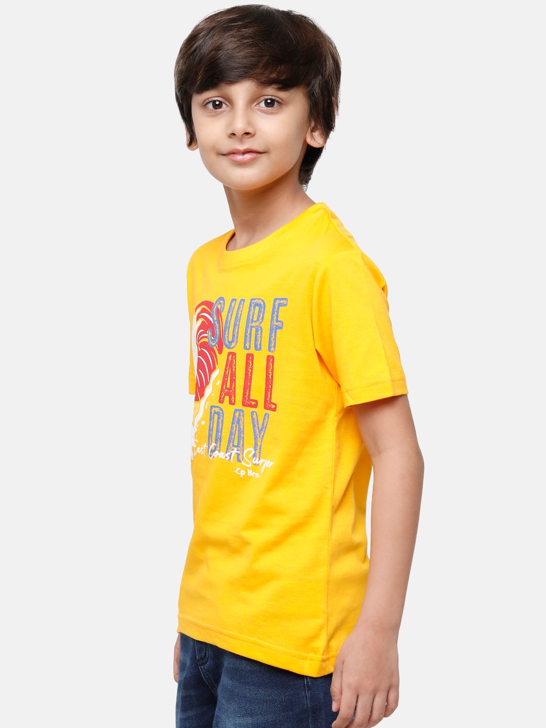 CP Boys Yellow Slim Fit Round Neck T-Shirt T-shirt Classic Polo 