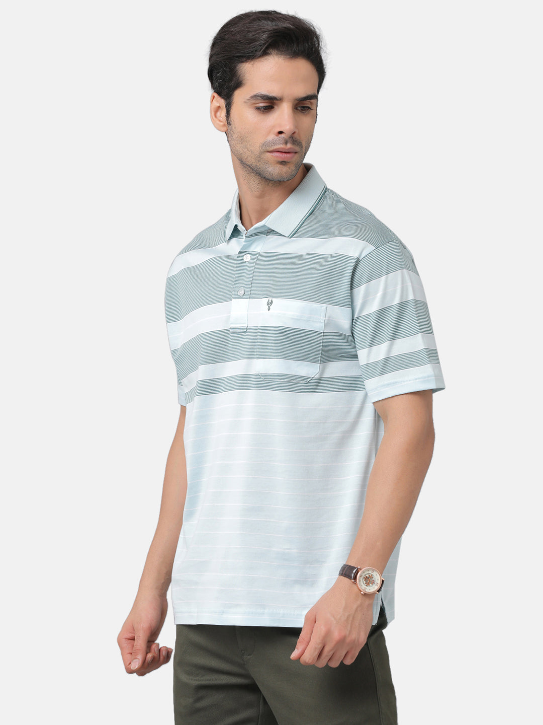 Classic Polo Mens Striped Authentic Fit Polo Neck Multicolor T-Shirt | Ultimo-273A