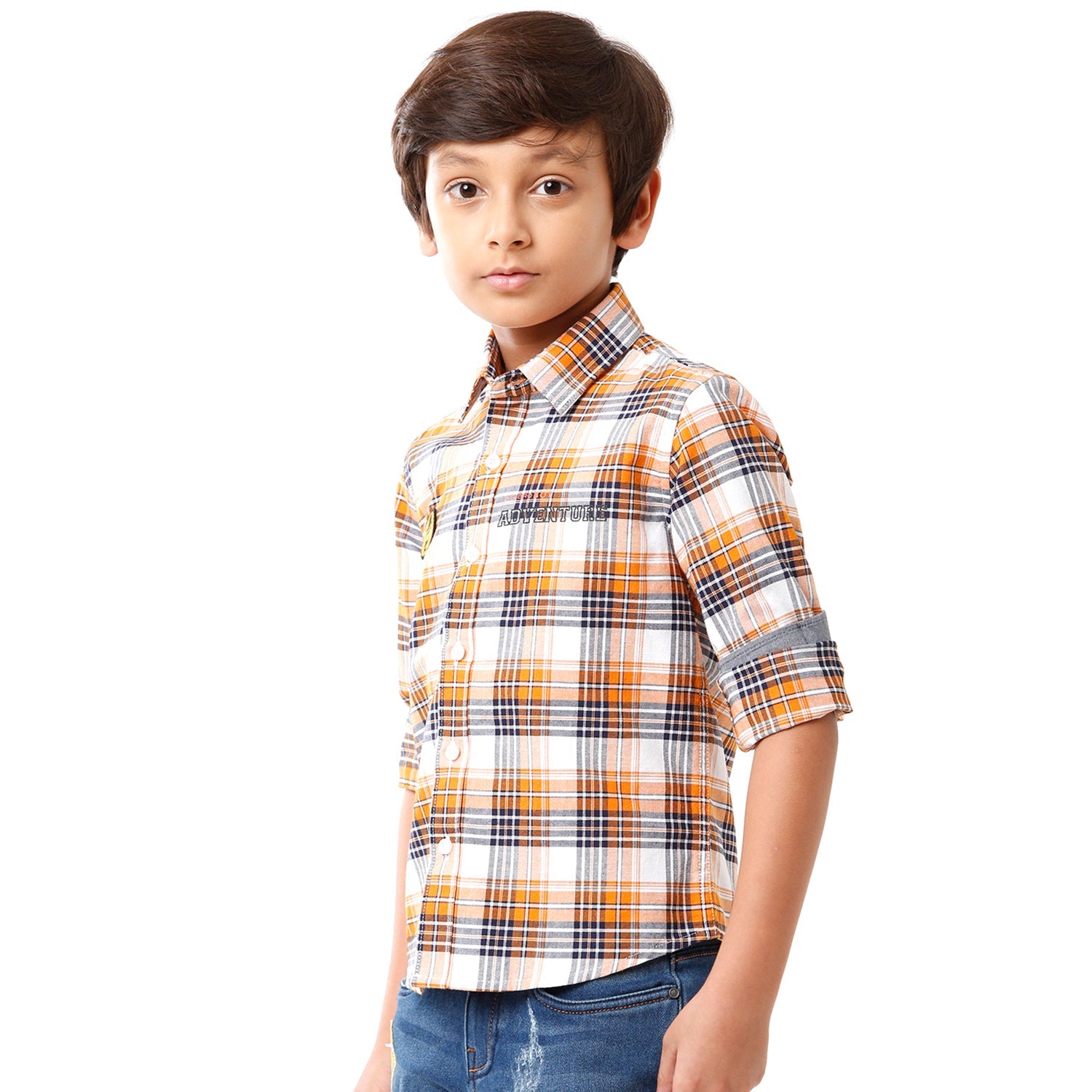 Classic Polo Bro Boys Checked Full Sleeve Slim Fit Multicolor Shirt - BBSH S2 23 B Shirts Classic Polo 