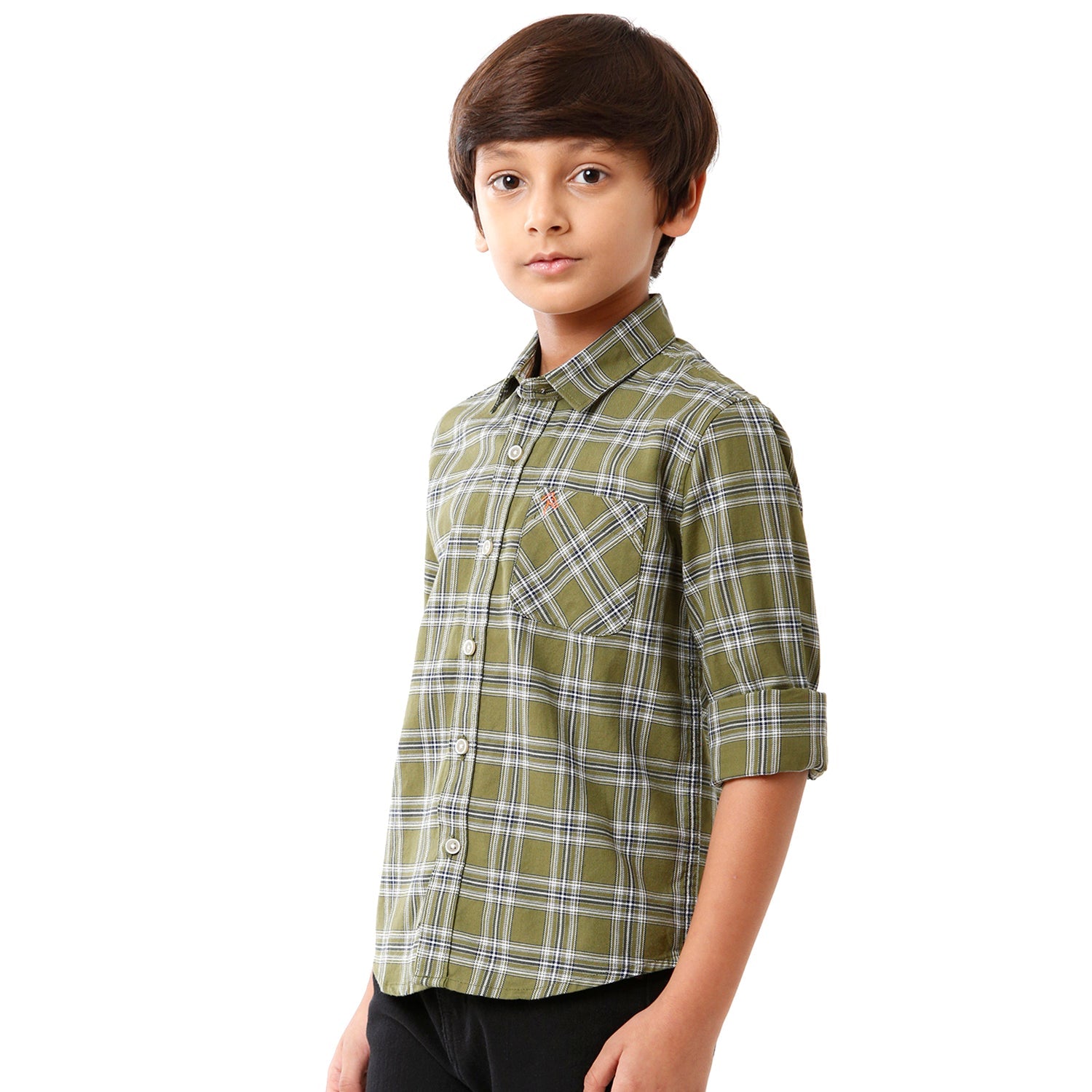 Classic Polo Bro Boys Checked Full Sleeve Slim Fit Sheen Green Color Shirt - BBSH S2 13 B Shirts Classic Polo 