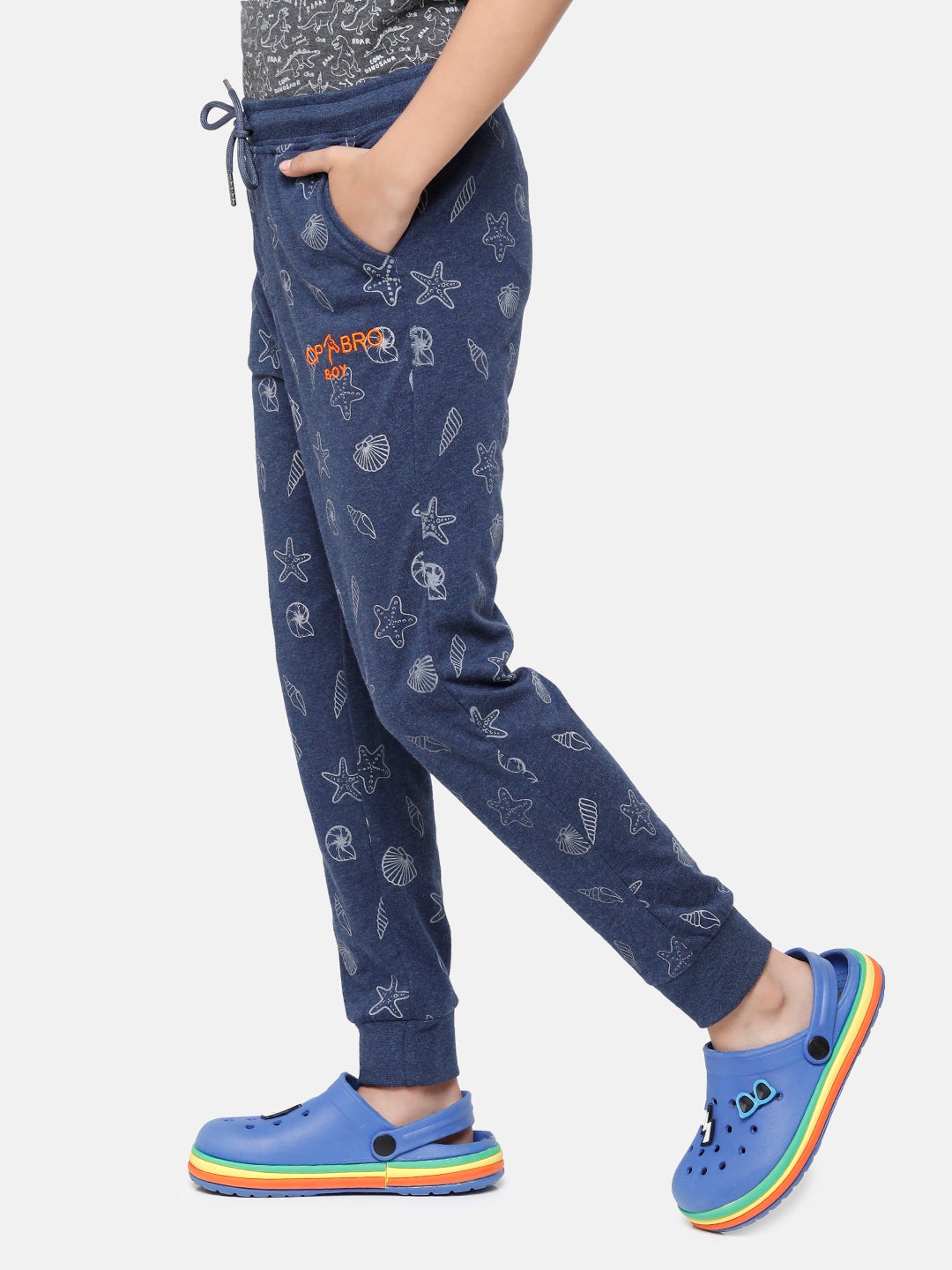 CP Boys Blue Poly Printed Slim Fit Track Pant Track Pants Classic Polo 