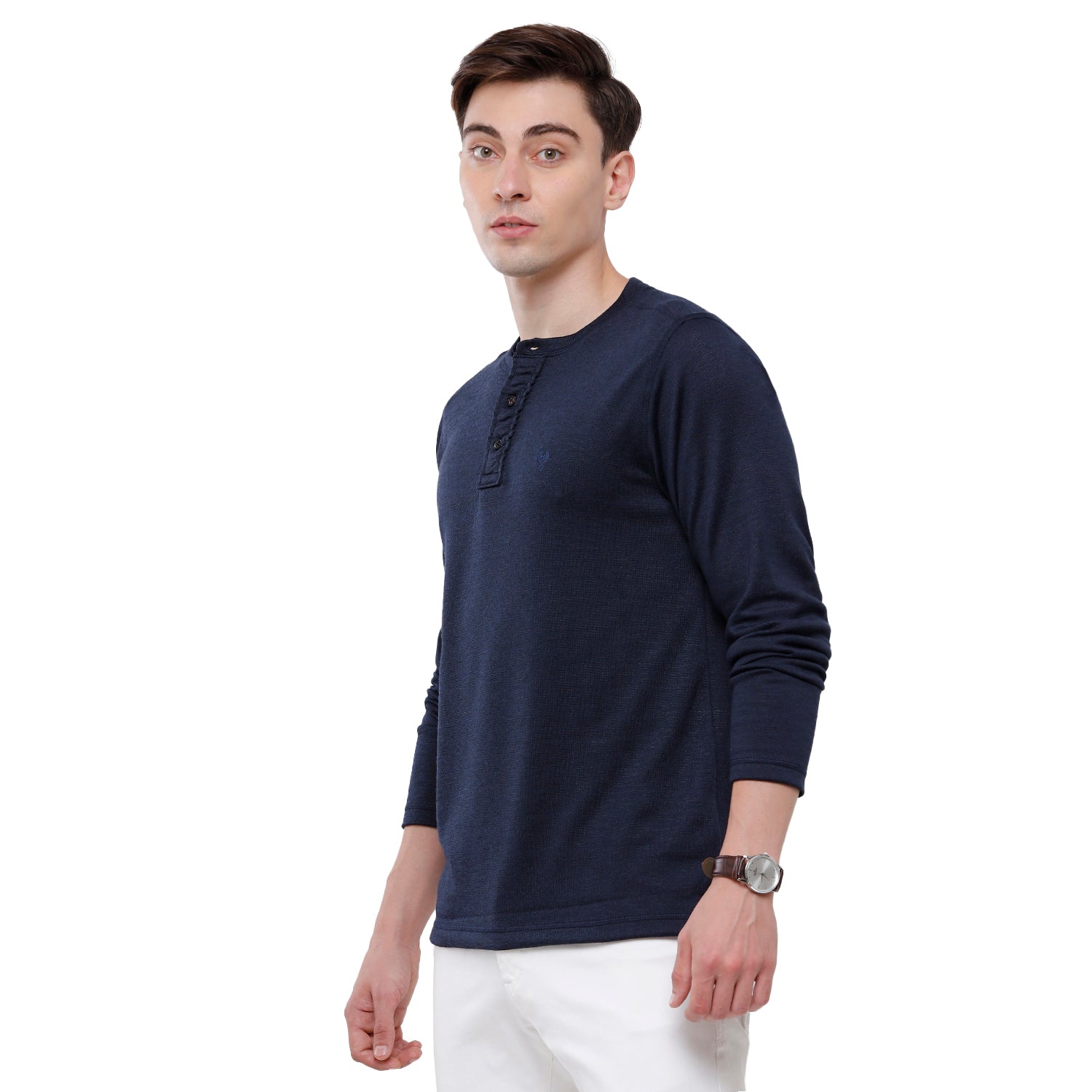 Classic Polo Mens Solid Full Sleeve Slim Fit T-Shirt (VERNO - 271 K SF Y) T-shirt Classic Polo 