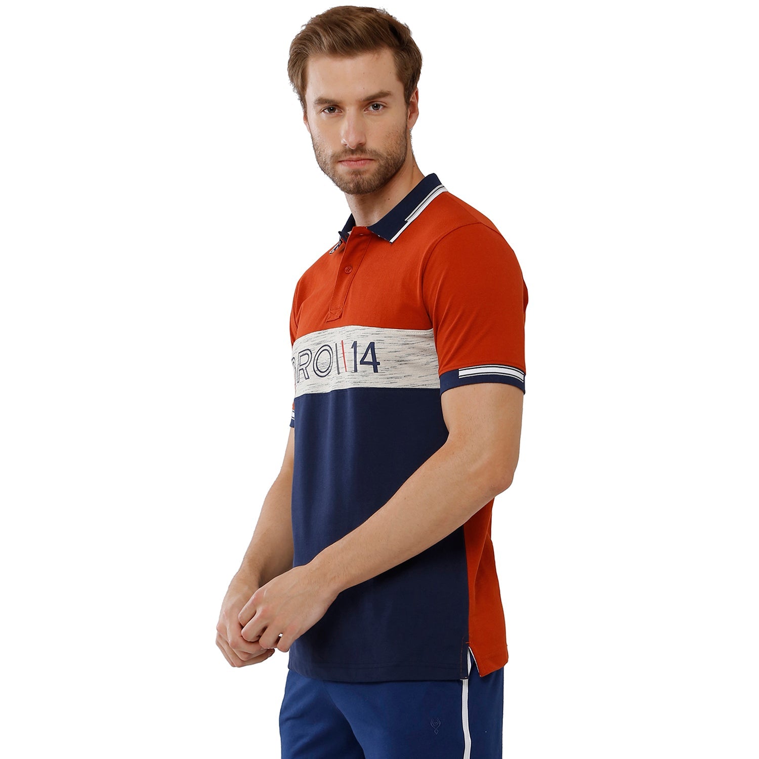 Classic Polo Bro Mens Color Block Half Sleeve Slim Fit Polo Neck Multicolor T-Shirt (BRP - 322 A SF P) T-shirt Classic Polo 