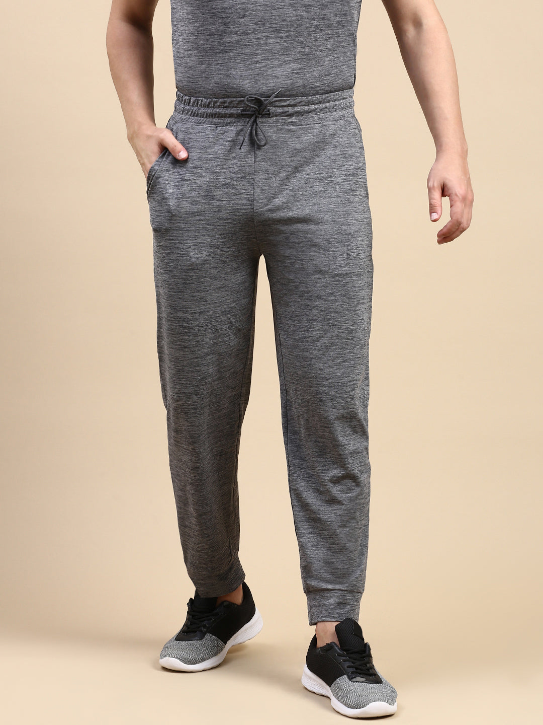 Classic Polo Men's Polyster Dark Grey Slim Fit Active Wear Trackpant