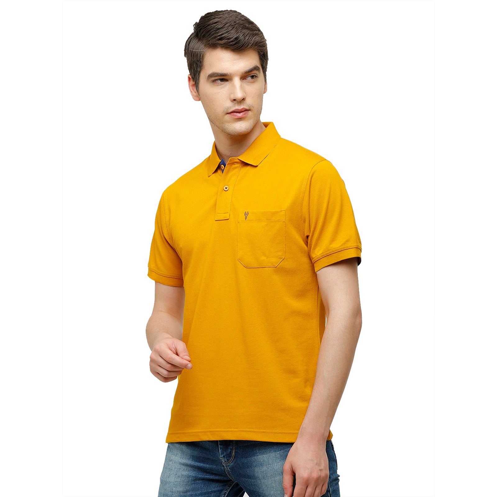 Men's Yellow Authentic Fit Polo T-Shirt - 4SSN211 T-shirt Classic Polo 