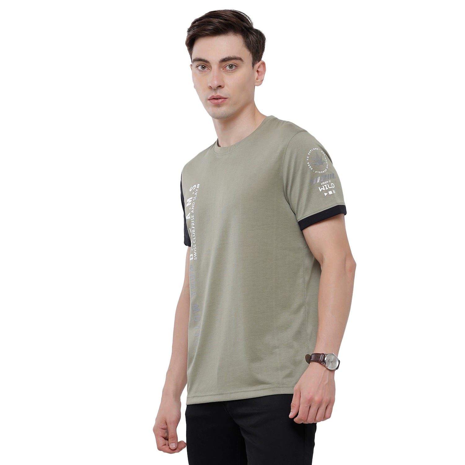 Swiss Club Mens Color Block Half Sleeve Slim Fit T-Shirt (CUB - 41 B SF C) T-shirt Swiss Club 