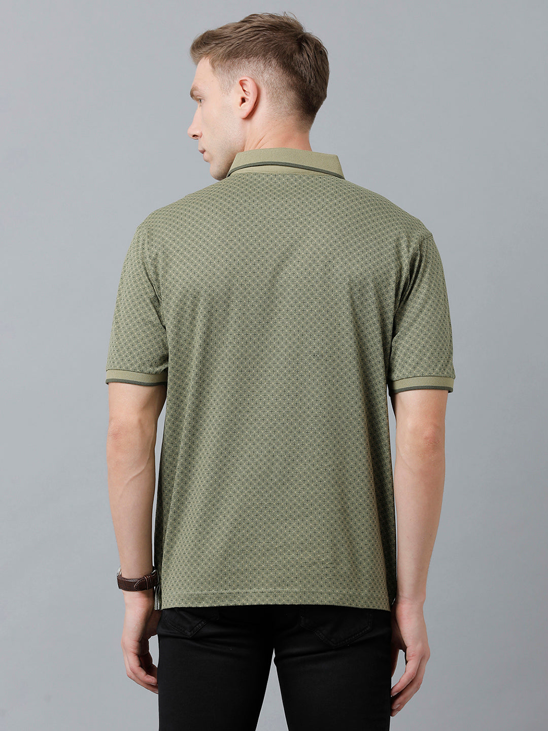 Classic Polo Men's Cotton Half Sleeve Printed Authentic Fit Polo Neck Green Color T-Shirt | Carve Polo - 04 A