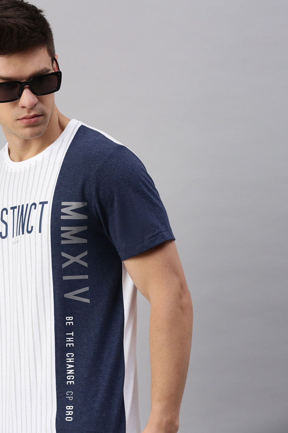 CP BRO Men's Cotton Half Sleeve Striped Slim Fit Crew Neck Multicolor T-Shirt | Brcn - 521 B