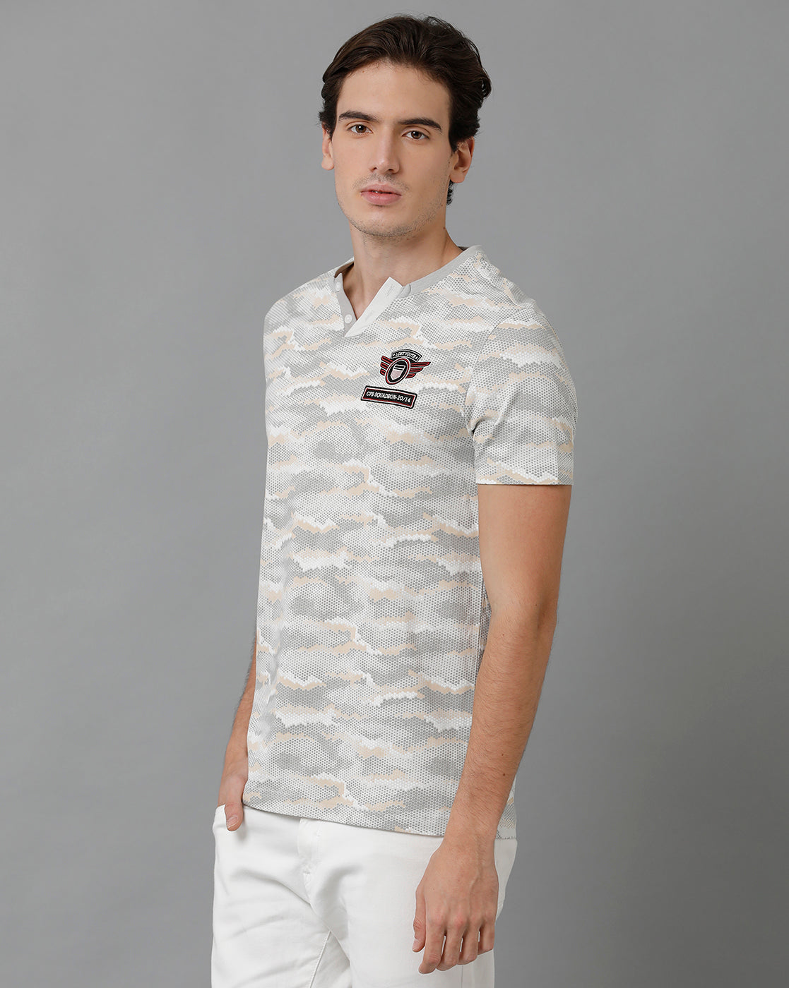CP BRO Men's Cotton Half Sleeve Printed Slim Fit Round Neck Multicolor T-Shirt | Brcn - 532 B