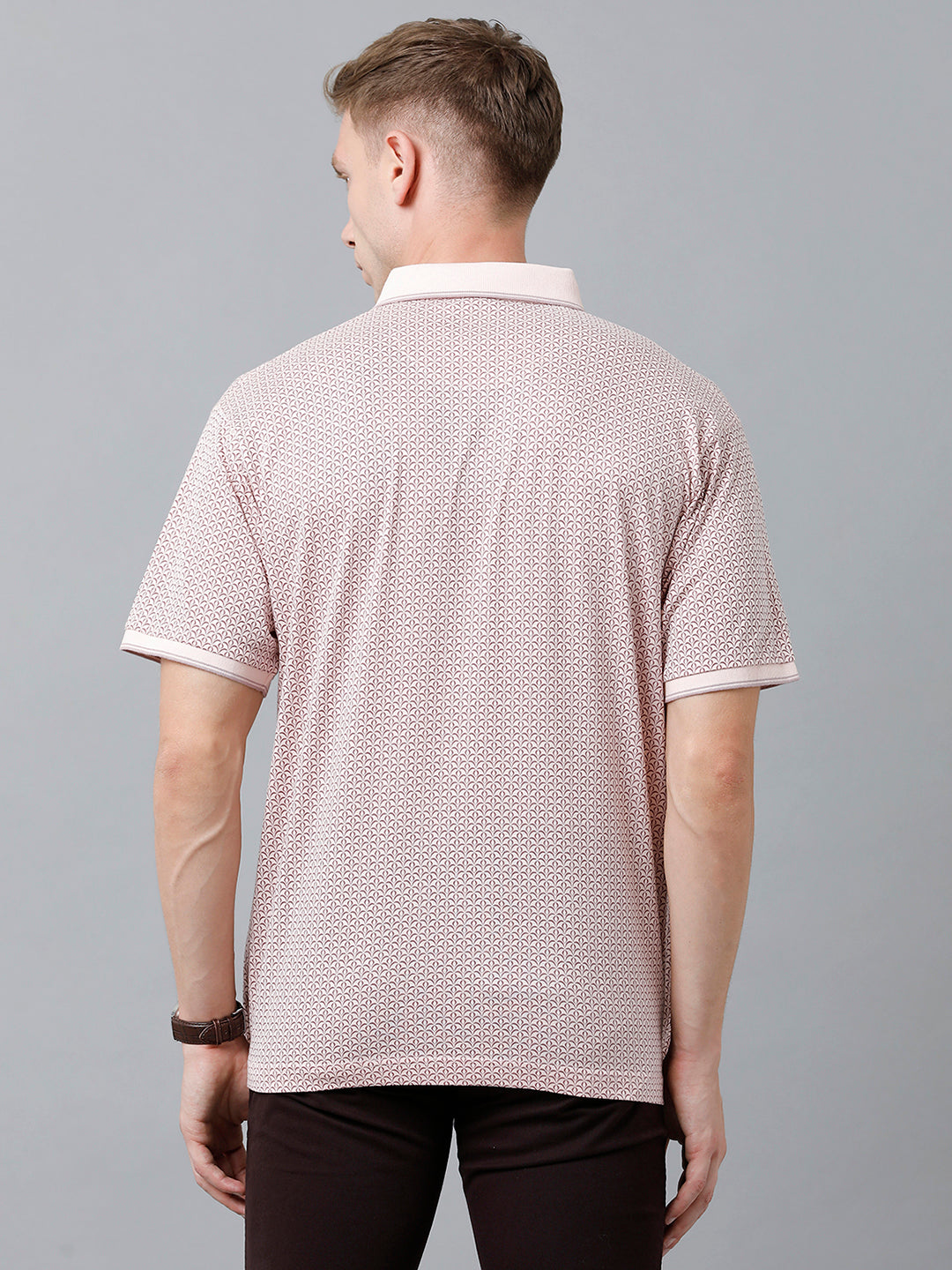 Classic Polo Men's Cotton Half Sleeve Printed Authentic Fit Polo Neck Beige Color T-Shirt | Carve Polo - 03 A