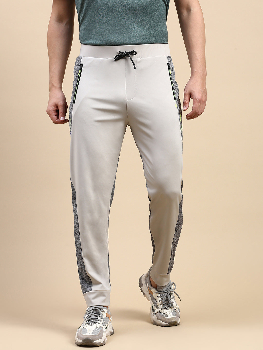Classic Polo Men's Polyster Grey Slim Fit Active Wear Trackpant