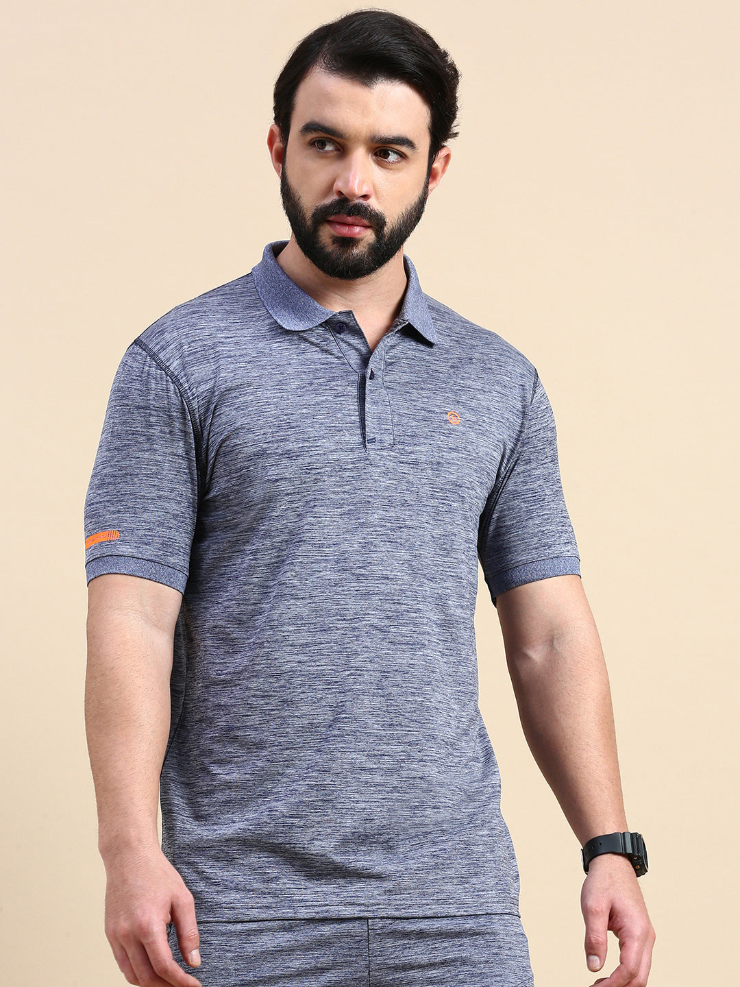 Classic Polo Men's Polo Neck Polyester Grey Slim Fit Active Wear T-Shirt | GENX-POLO-02C SF P