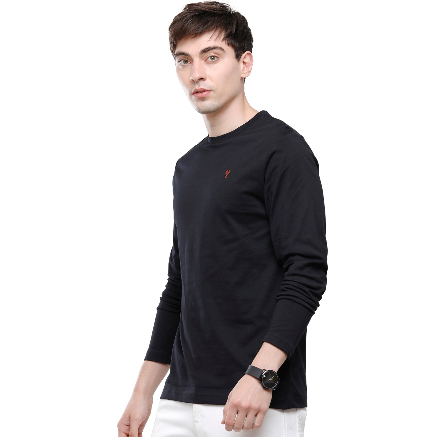 Classic polo Men's Black Single Jersey Crew Neck Full Sleeve Slim Fit T-Shirt - Comet 06 T-shirt Classic Polo 
